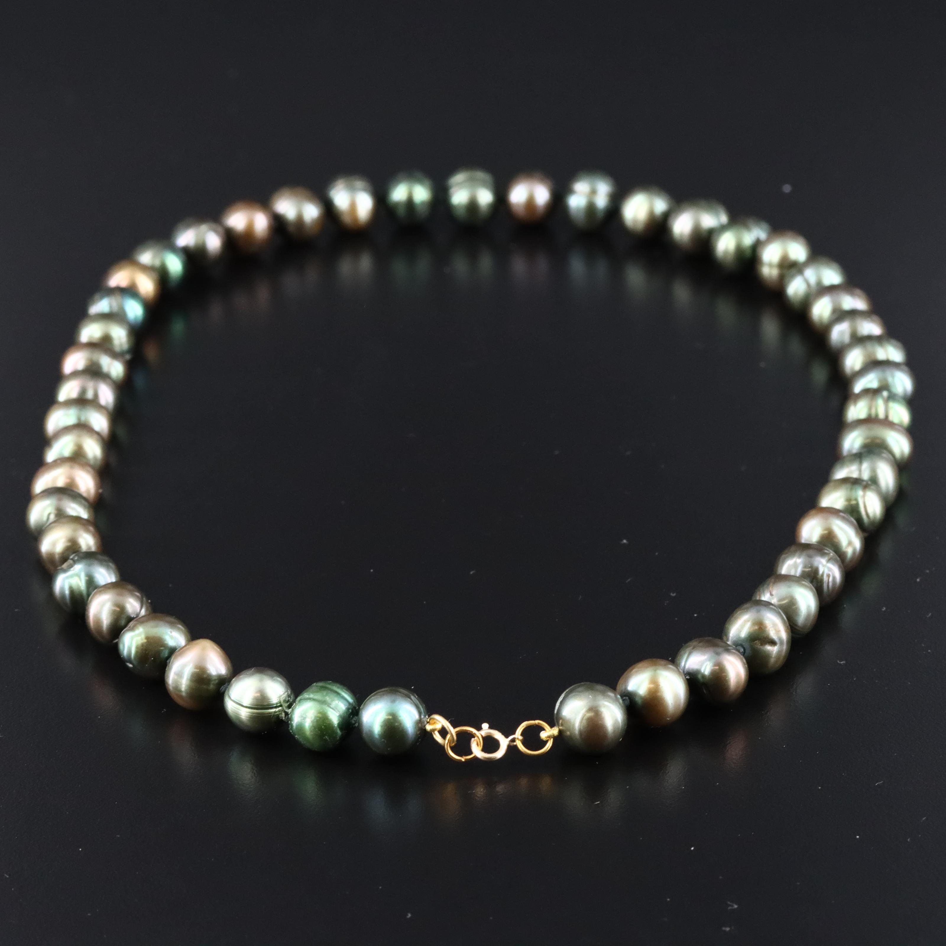 10.00 – 11.00 MM Cultured Pearl Strand with 14K Clasp