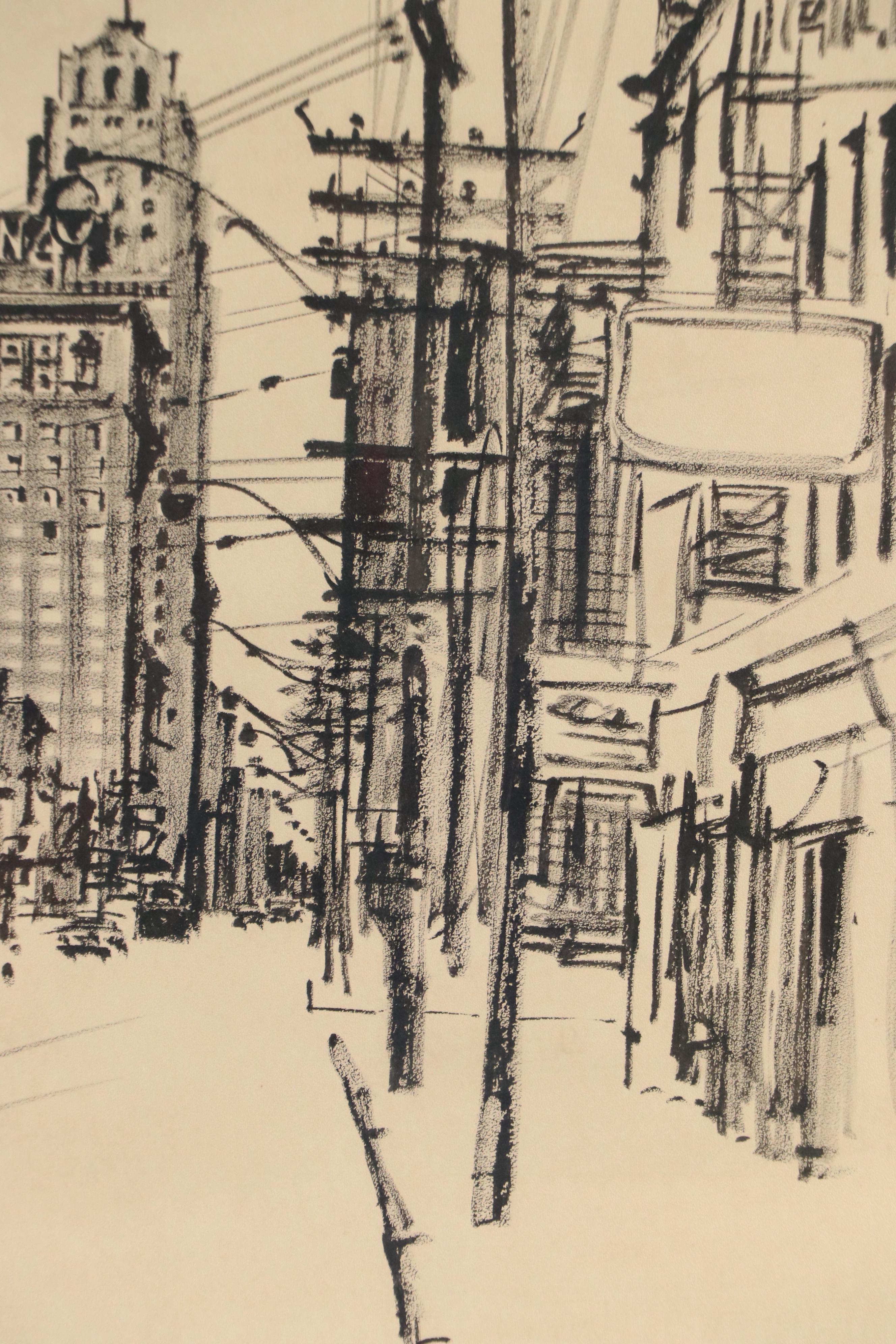 R. D. Wilson Toronto Cityscape Drawing "Old St. Lawrence Market"
