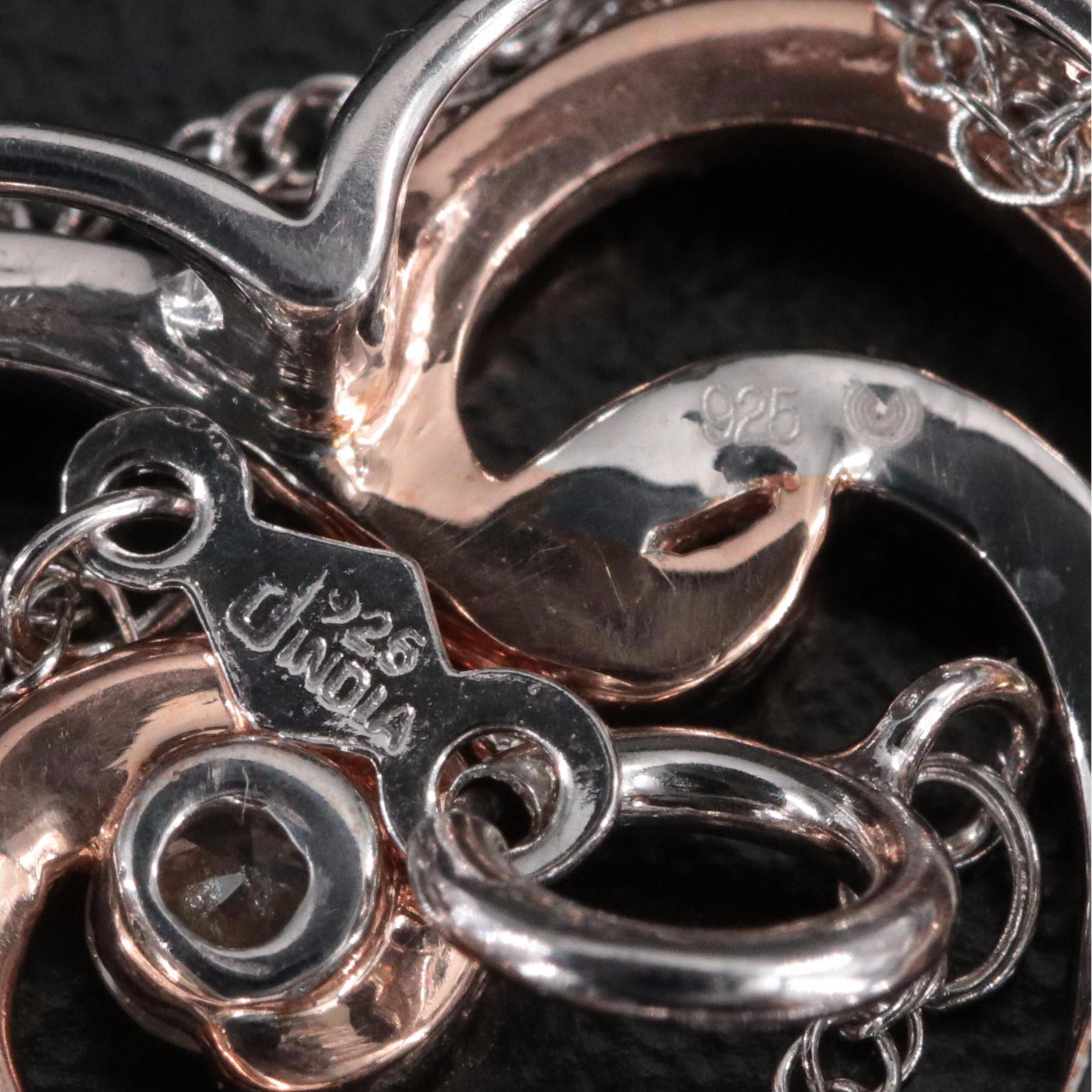 Sterling Diamond Heart Pendant Necklace