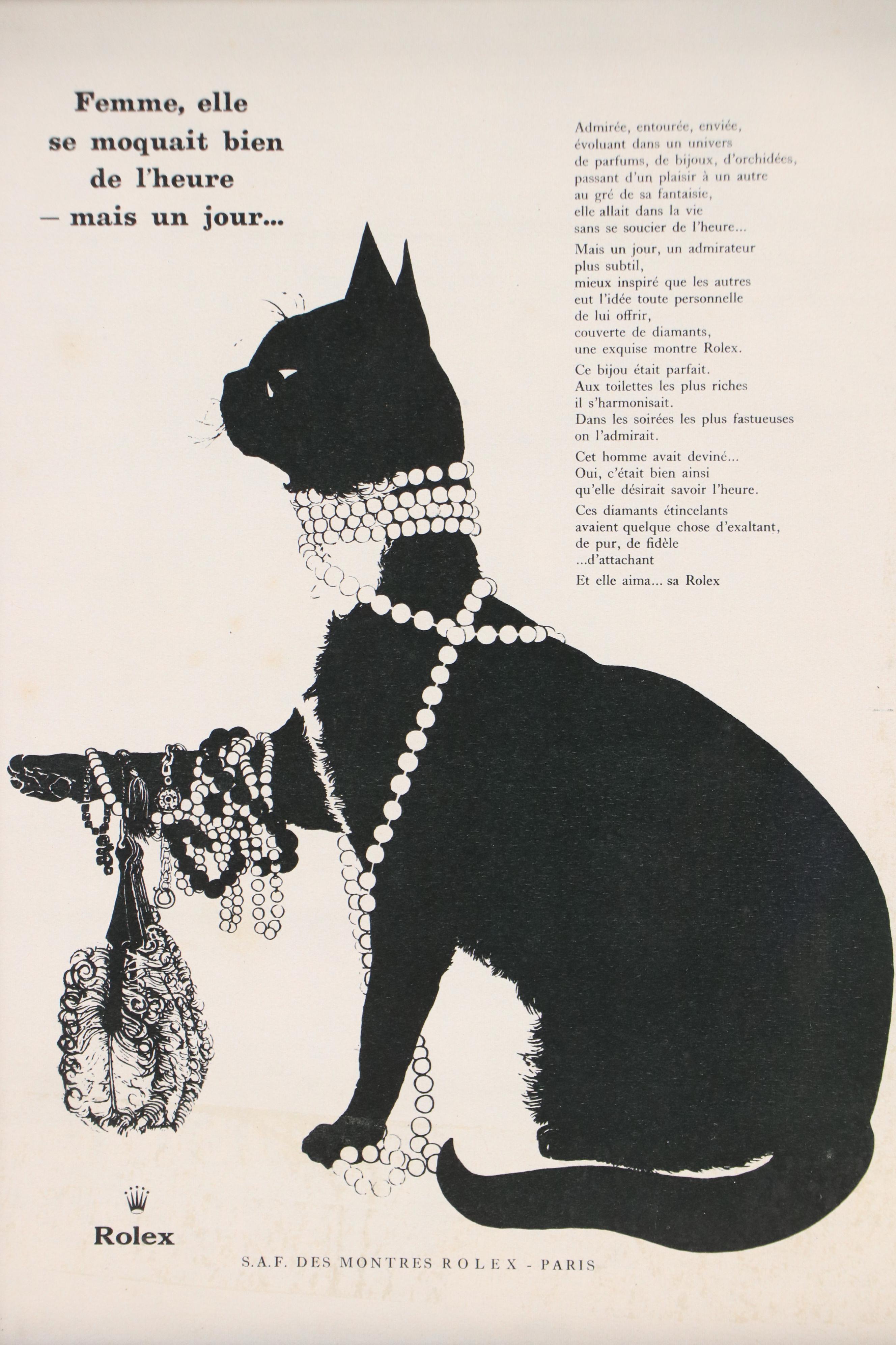 Jewelry Advertisements with Cats for Harry Winston, Rolex and Van Cleef & Arpels