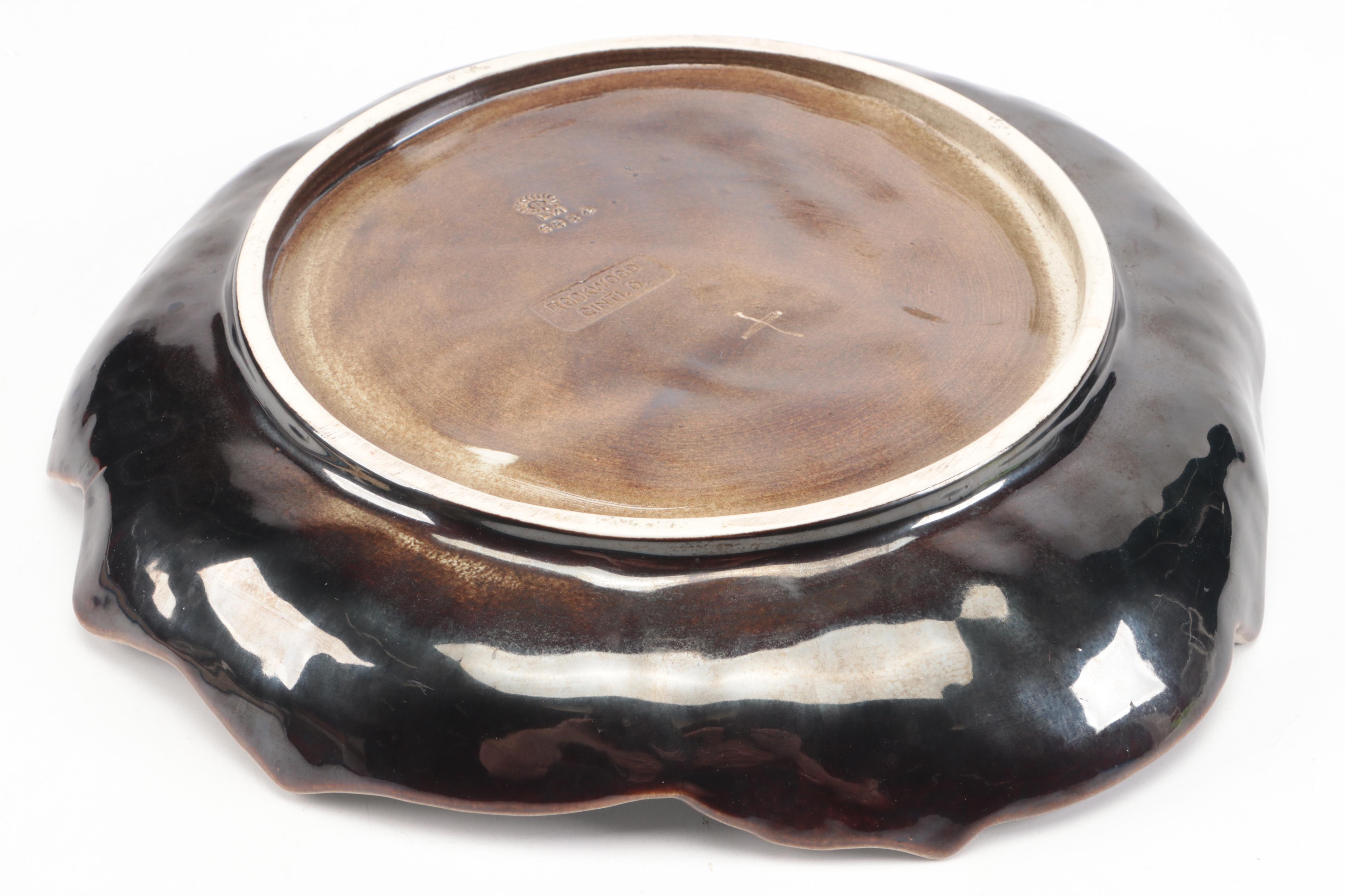 Rookwood Pottery Low Bowl with "The Book of Rookwood Pottery" by Peck