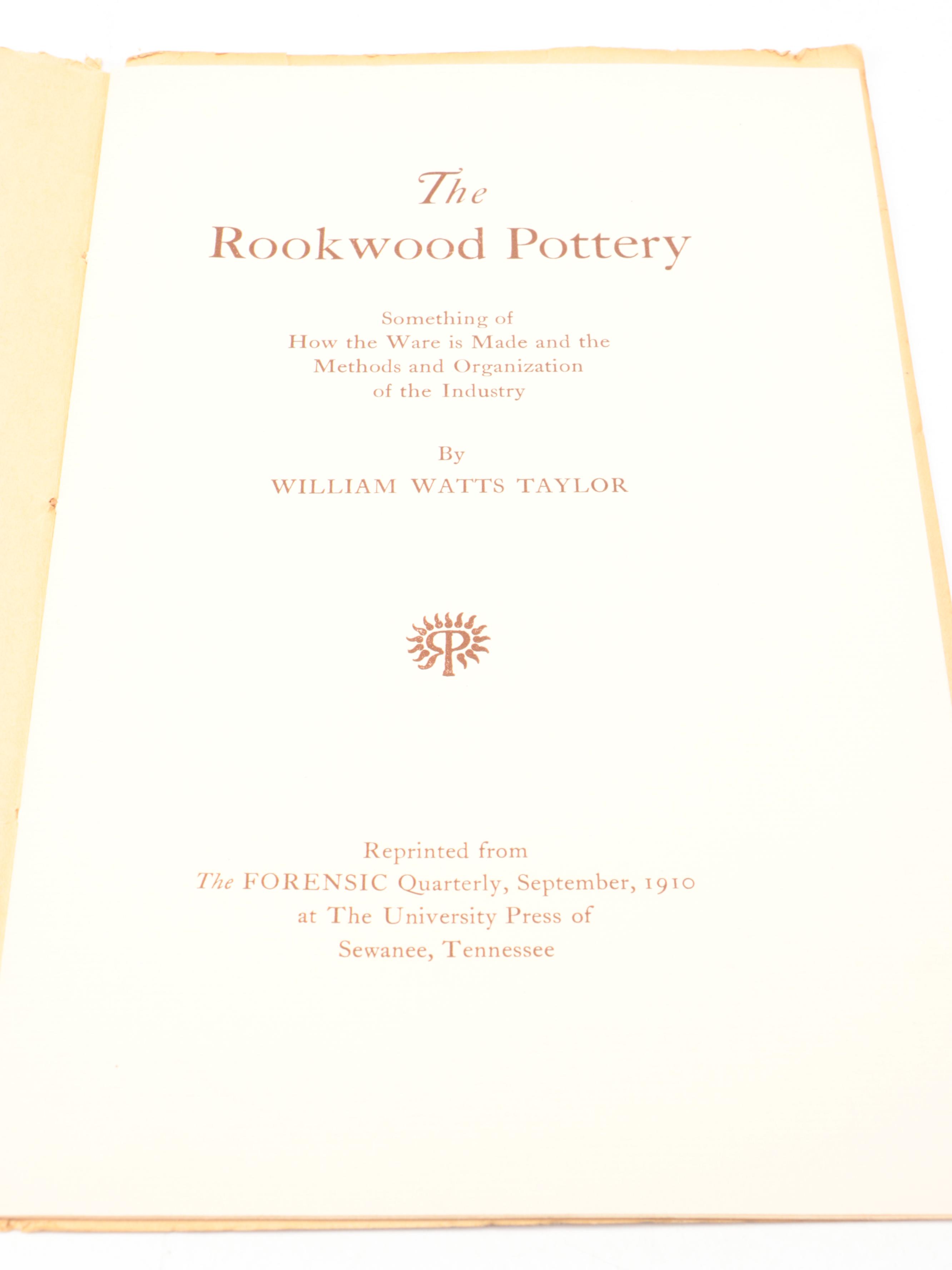 Rookwood Pottery Low Bowl with "The Book of Rookwood Pottery" by Peck