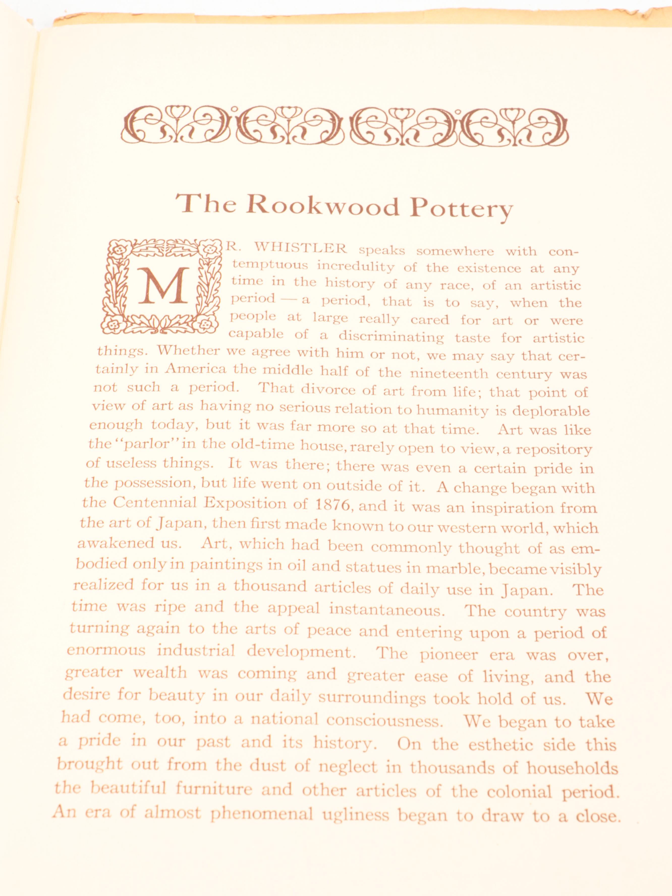 Rookwood Pottery Low Bowl with "The Book of Rookwood Pottery" by Peck