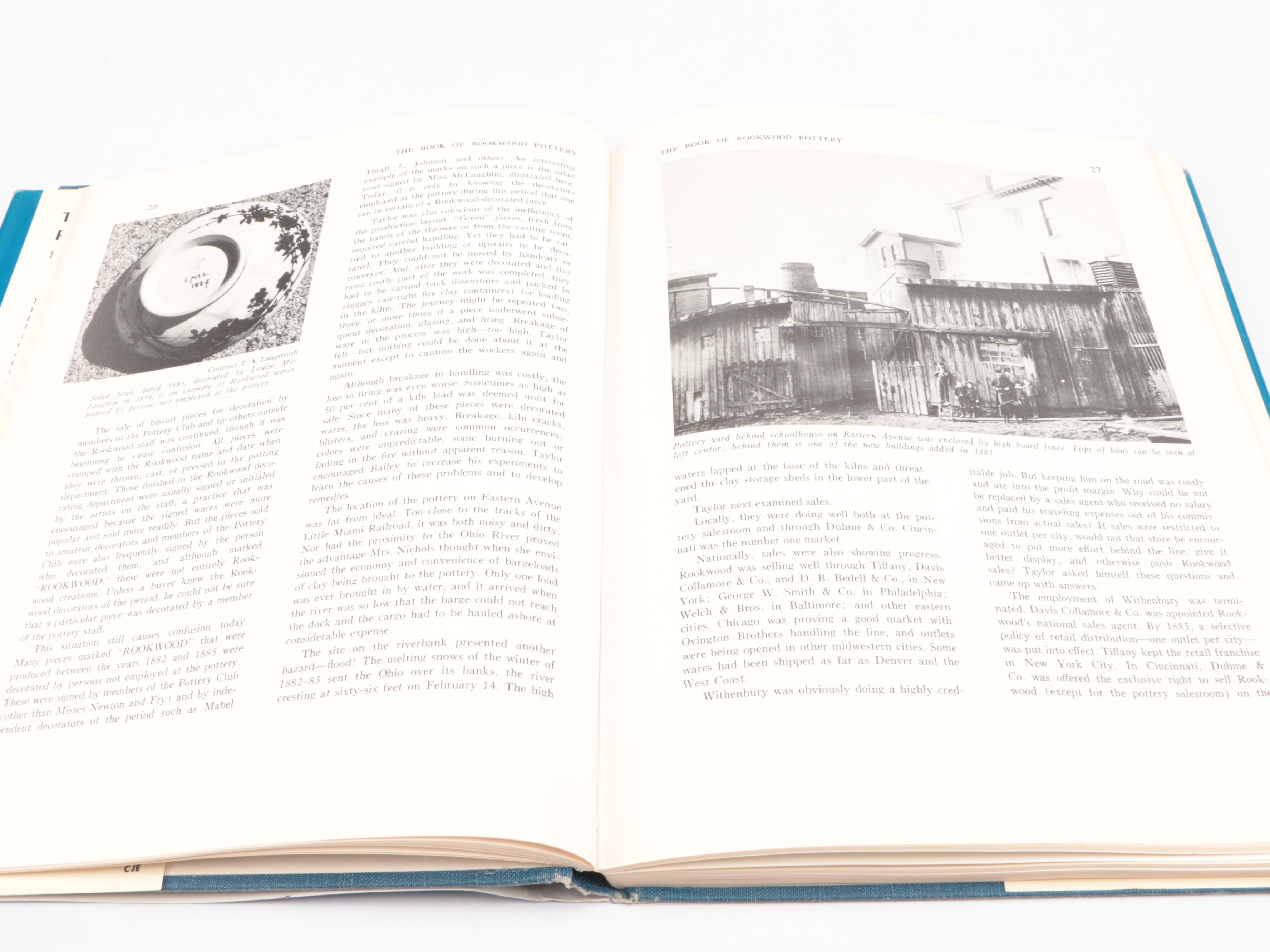 Rookwood Pottery Low Bowl with "The Book of Rookwood Pottery" by Peck