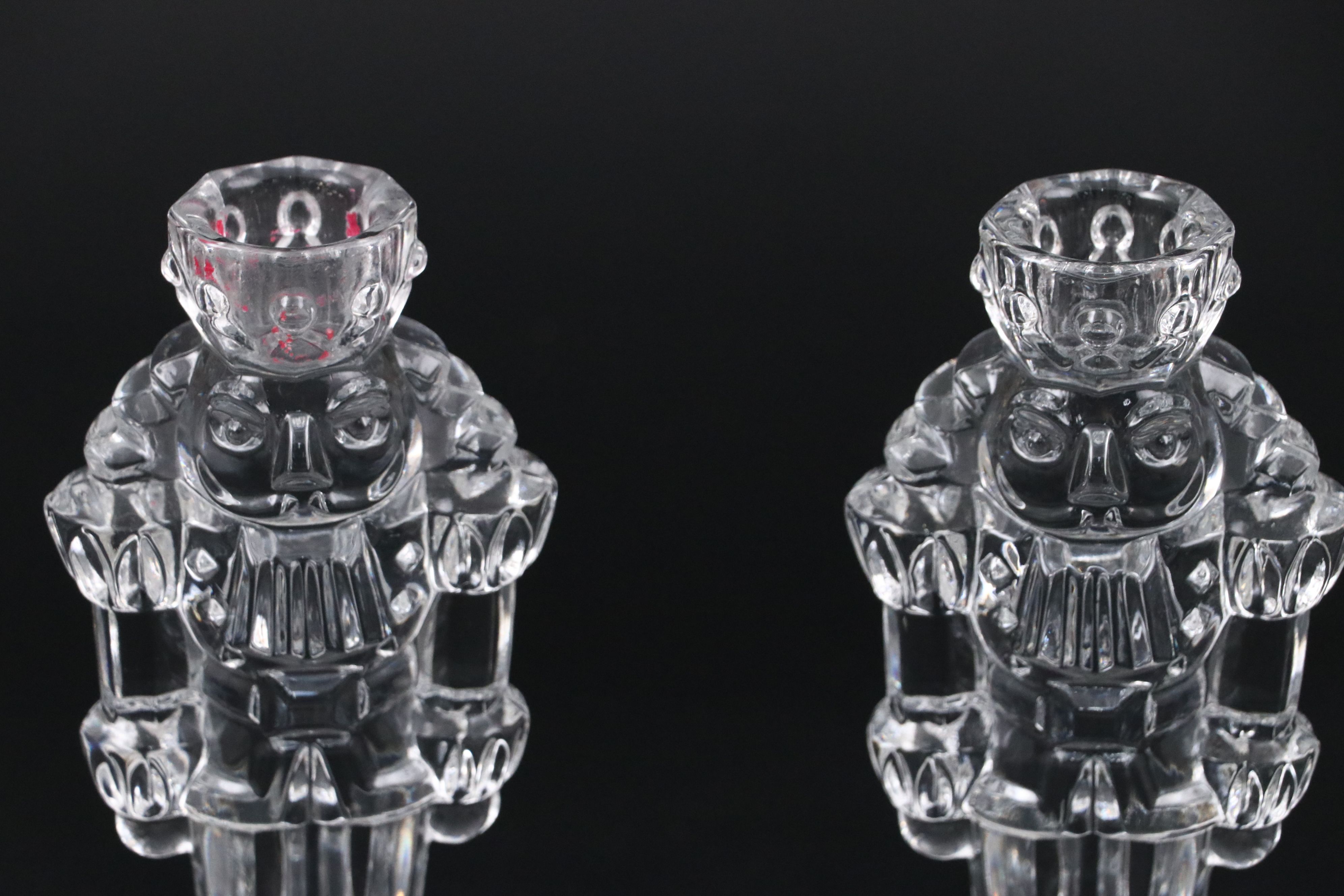 Nutcracker-Shaped Crystal Candlesticks