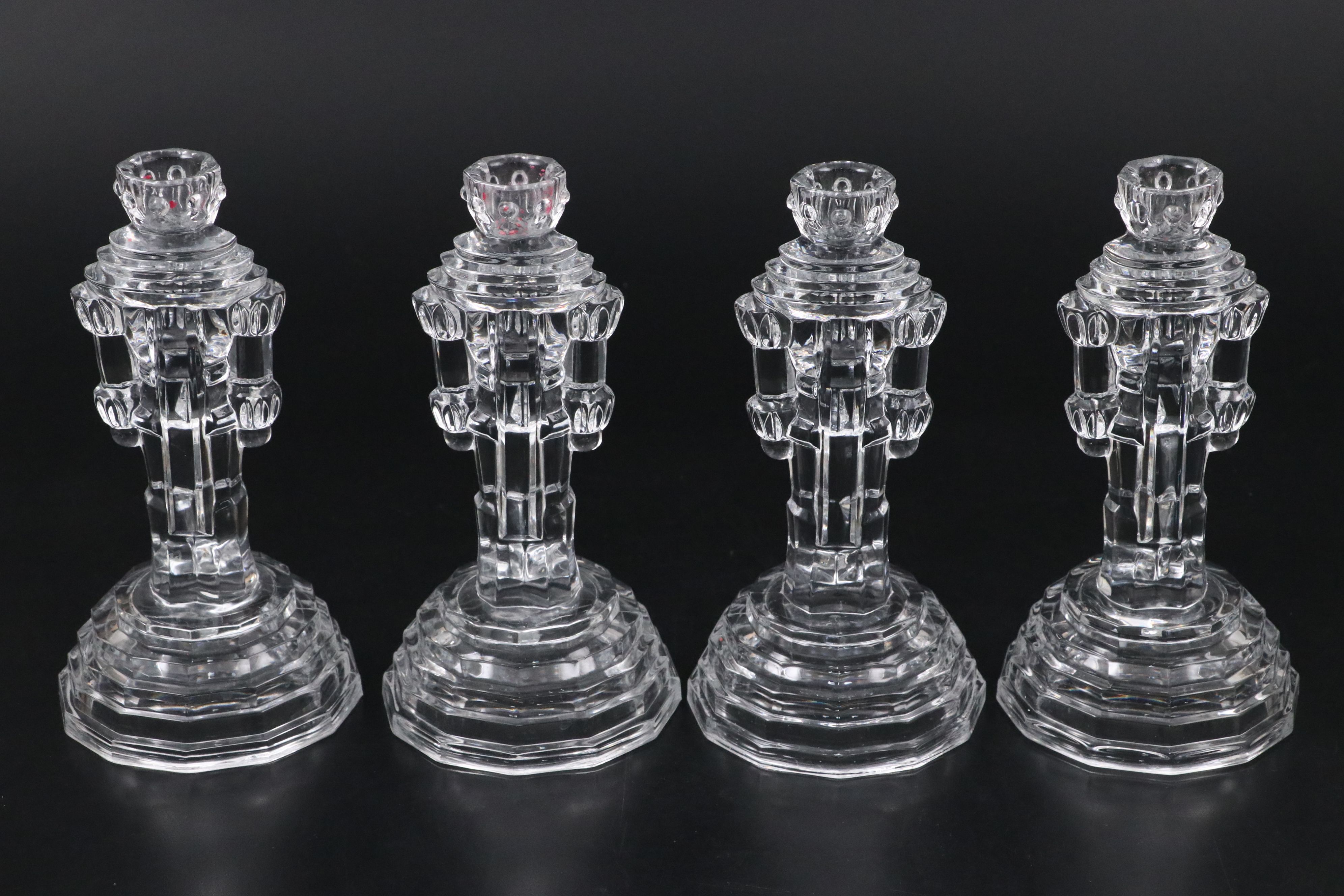 Nutcracker-Shaped Crystal Candlesticks