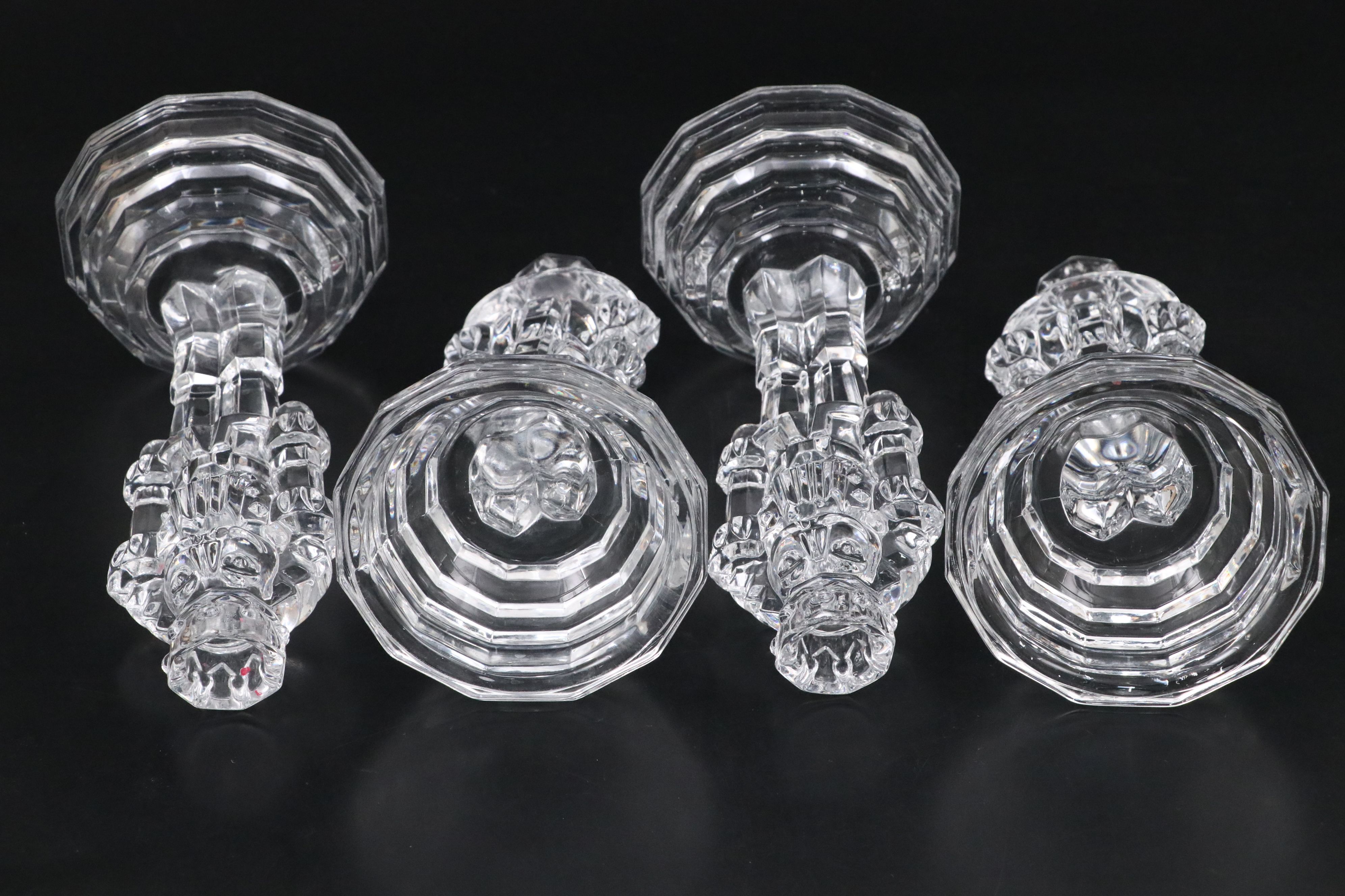 Nutcracker-Shaped Crystal Candlesticks