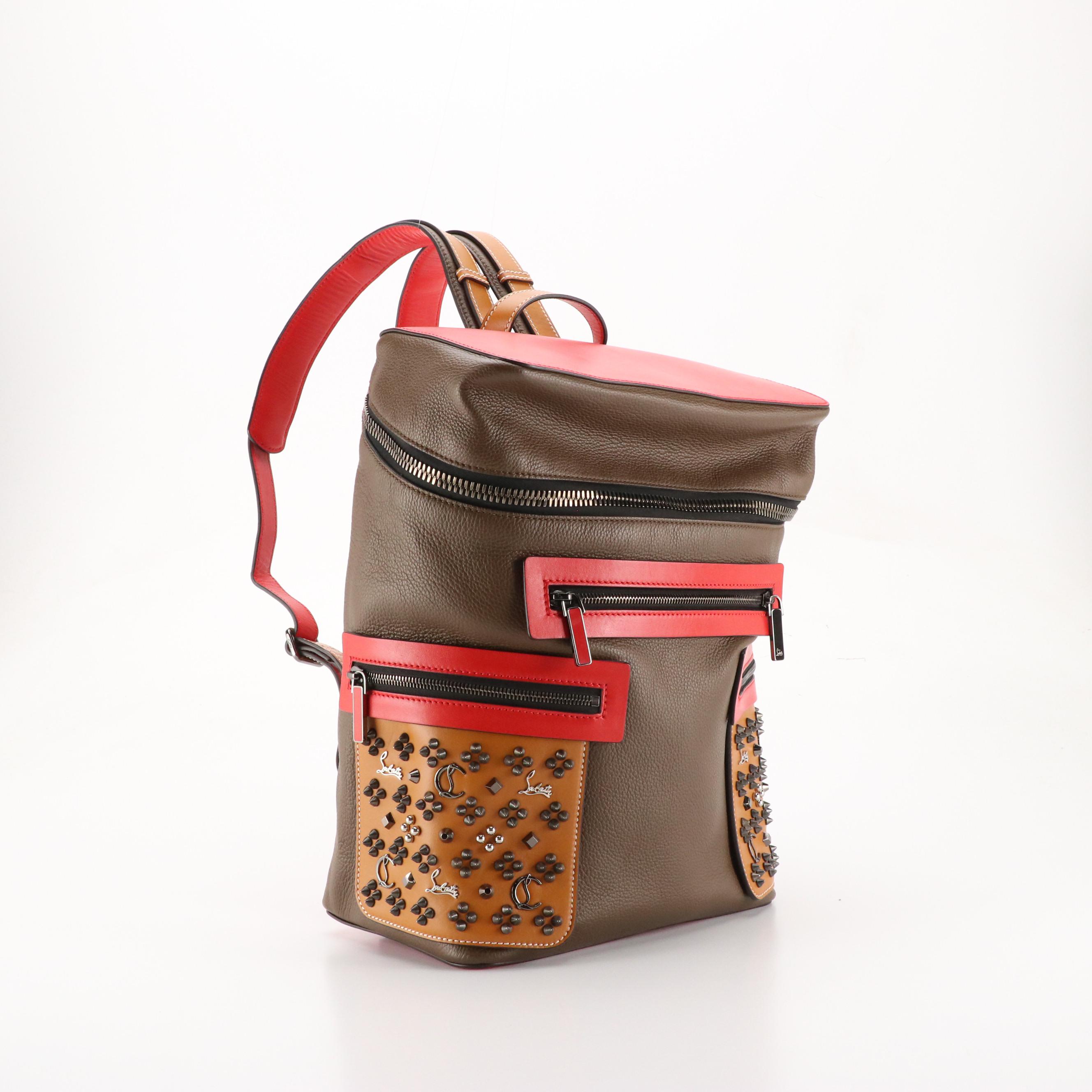 Christian Louboutin Apoloubi Backpack in Tricolor Smooth and Calfskin Leather
