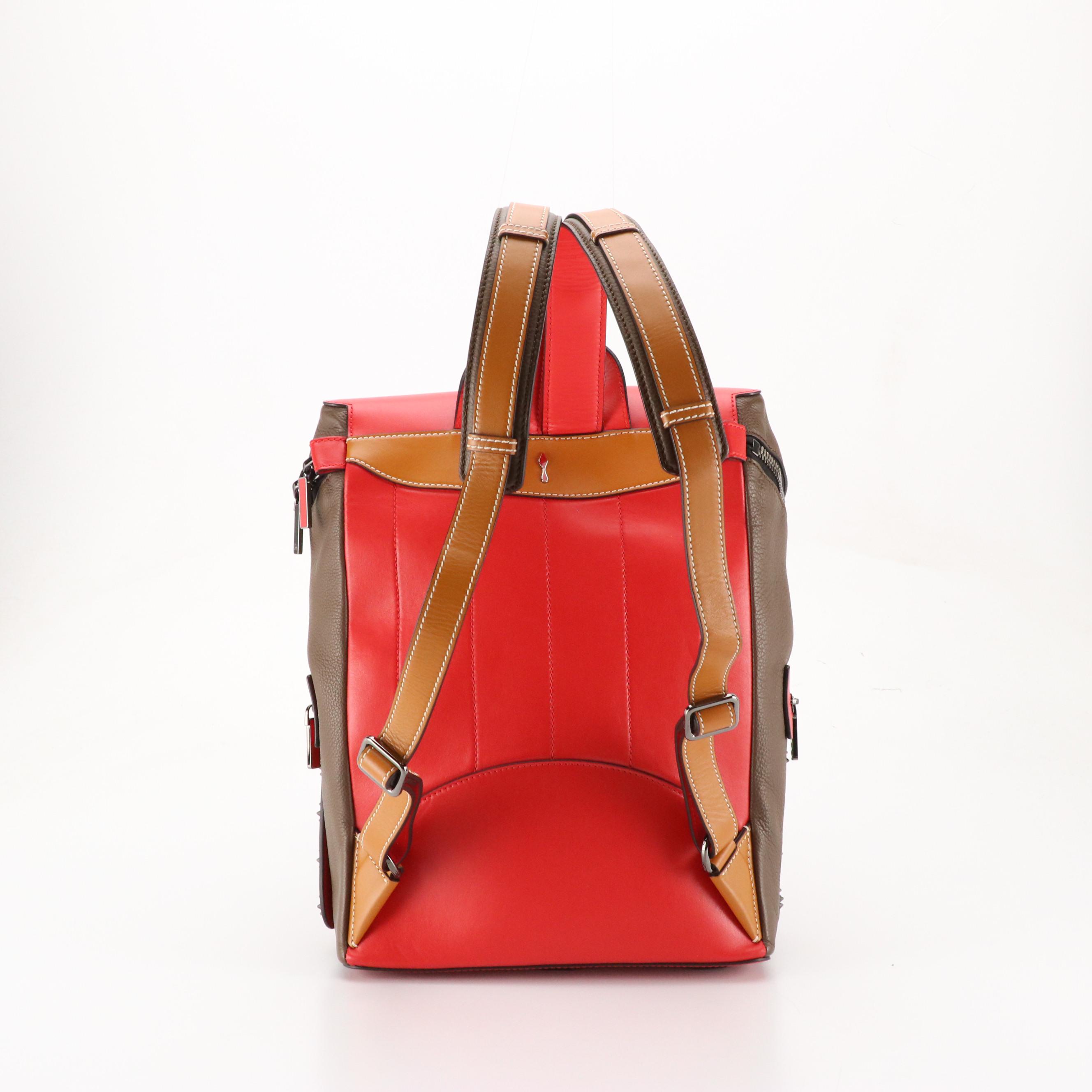 Christian Louboutin Apoloubi Backpack in Tricolor Smooth and Calfskin Leather