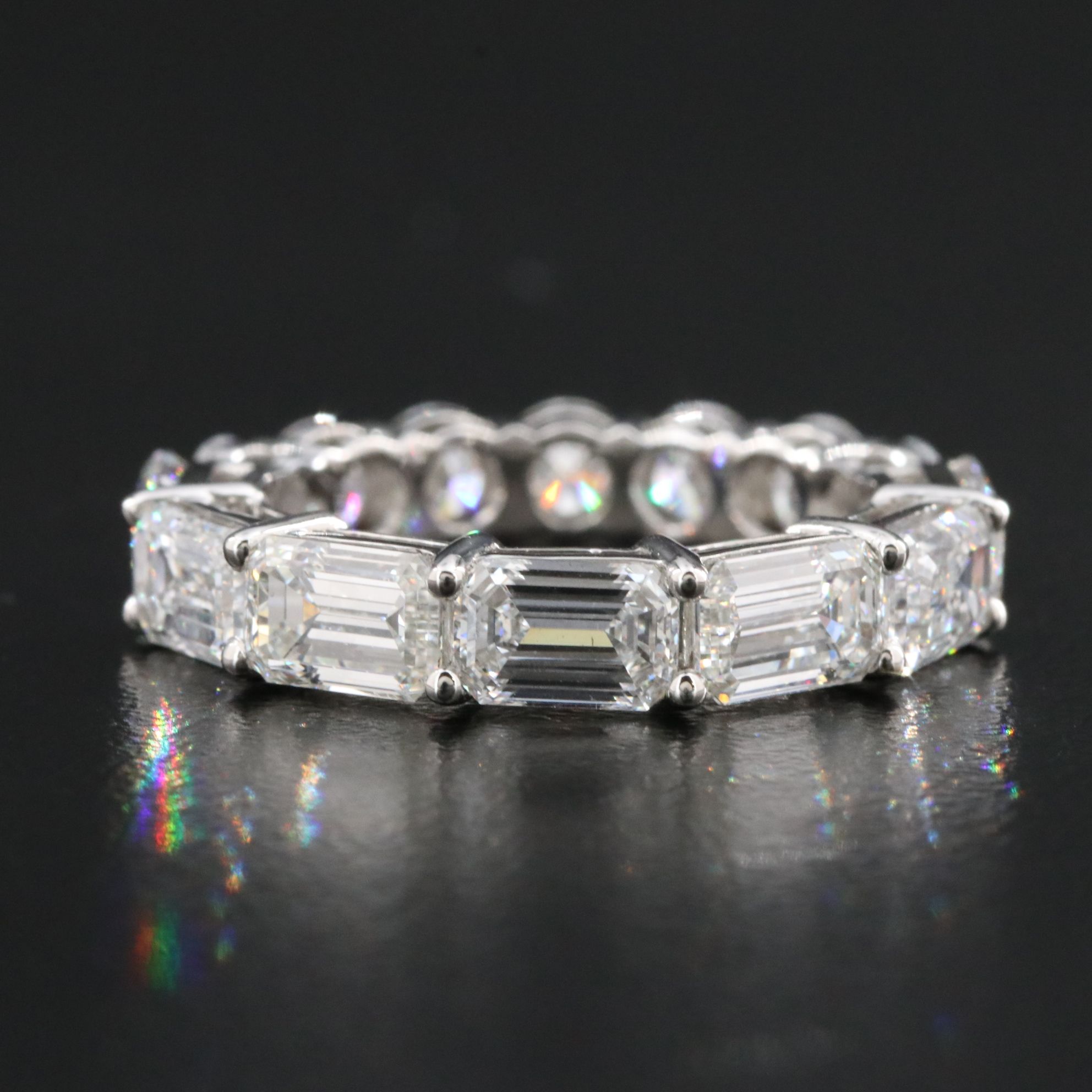 Platinum 6.69 CTW Lab Grown Diamond Reversible Eternity Band