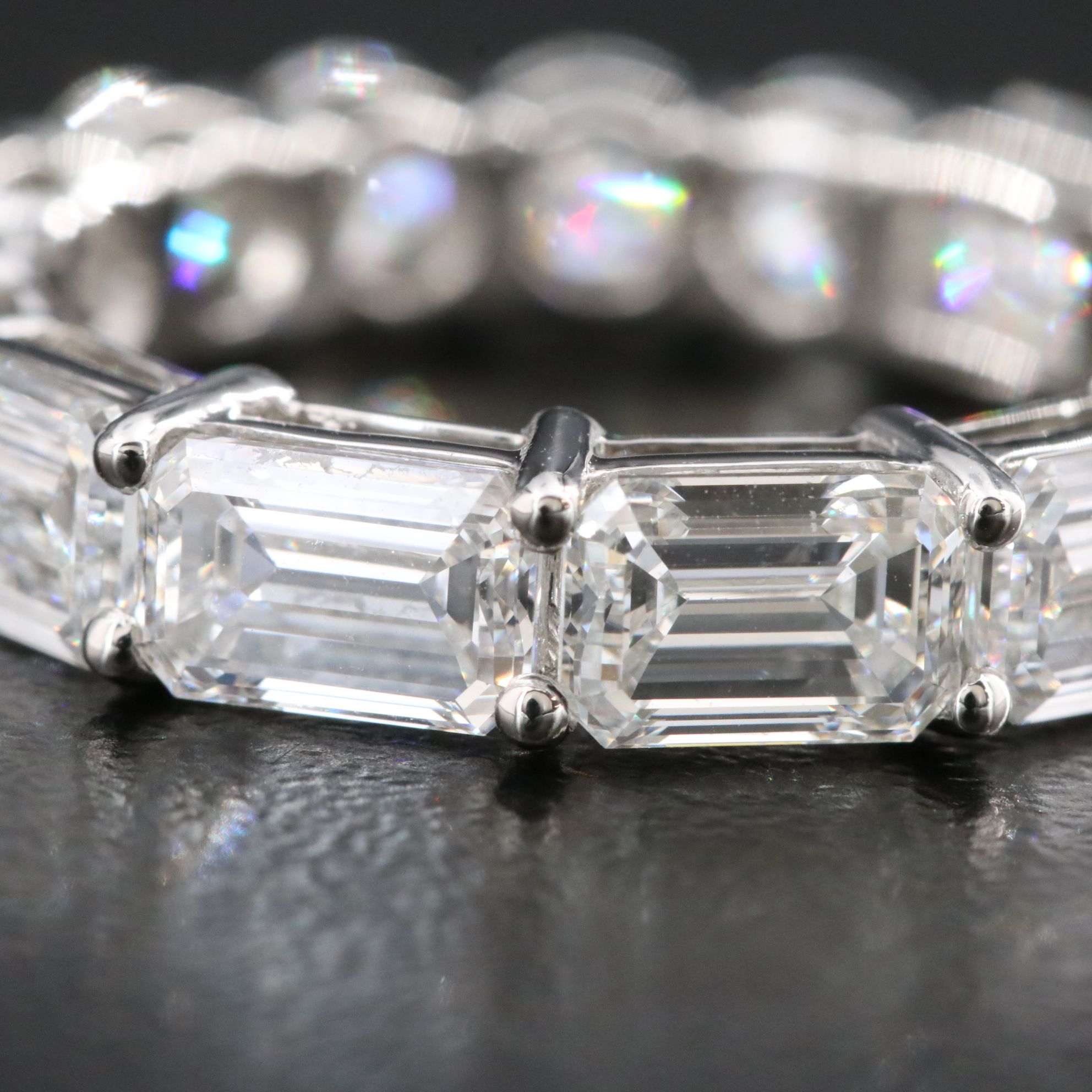 Platinum 6.69 CTW Lab Grown Diamond Reversible Eternity Band