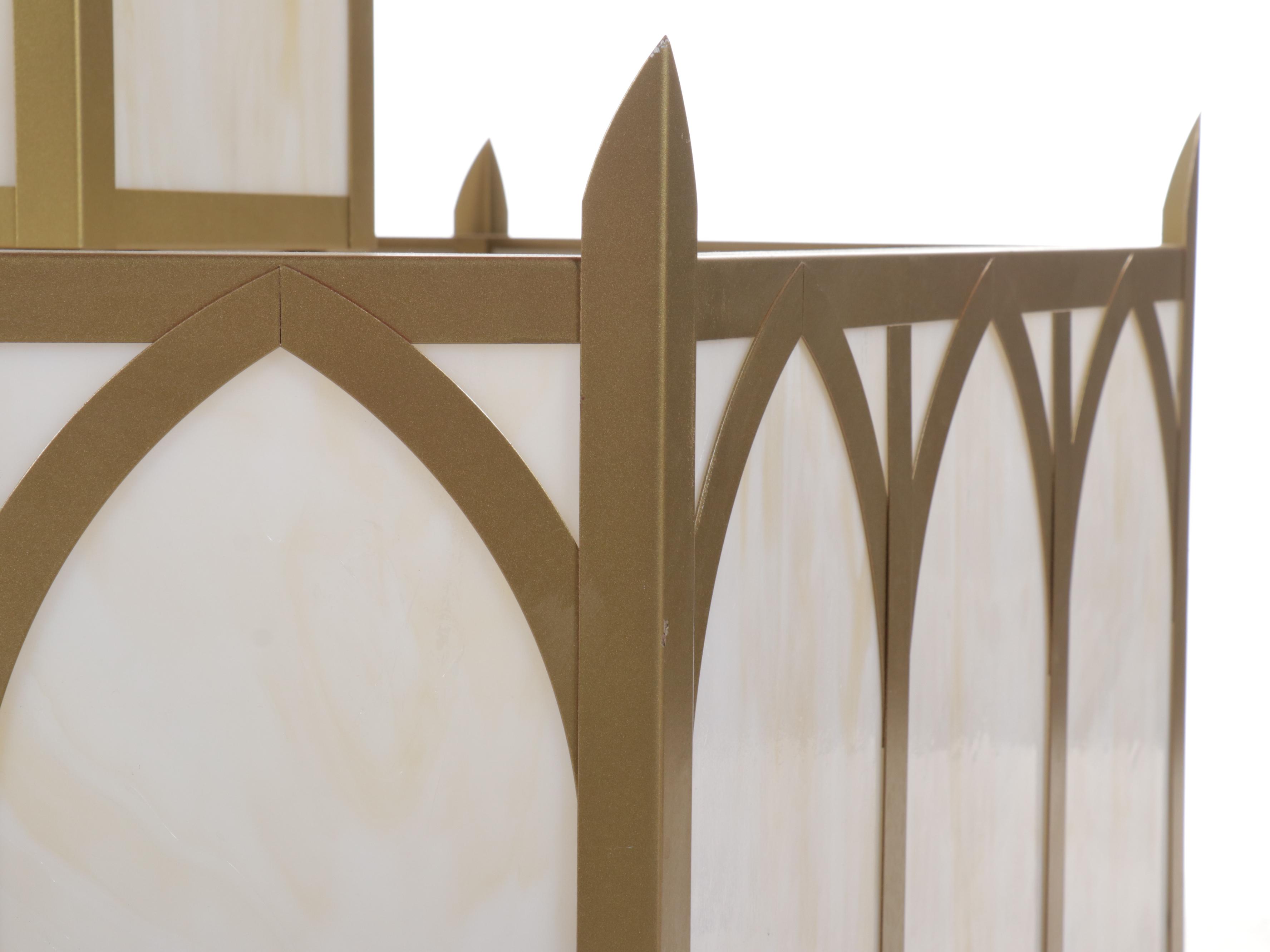 Large Gothic Revival Church Chandelier with Slag Panels