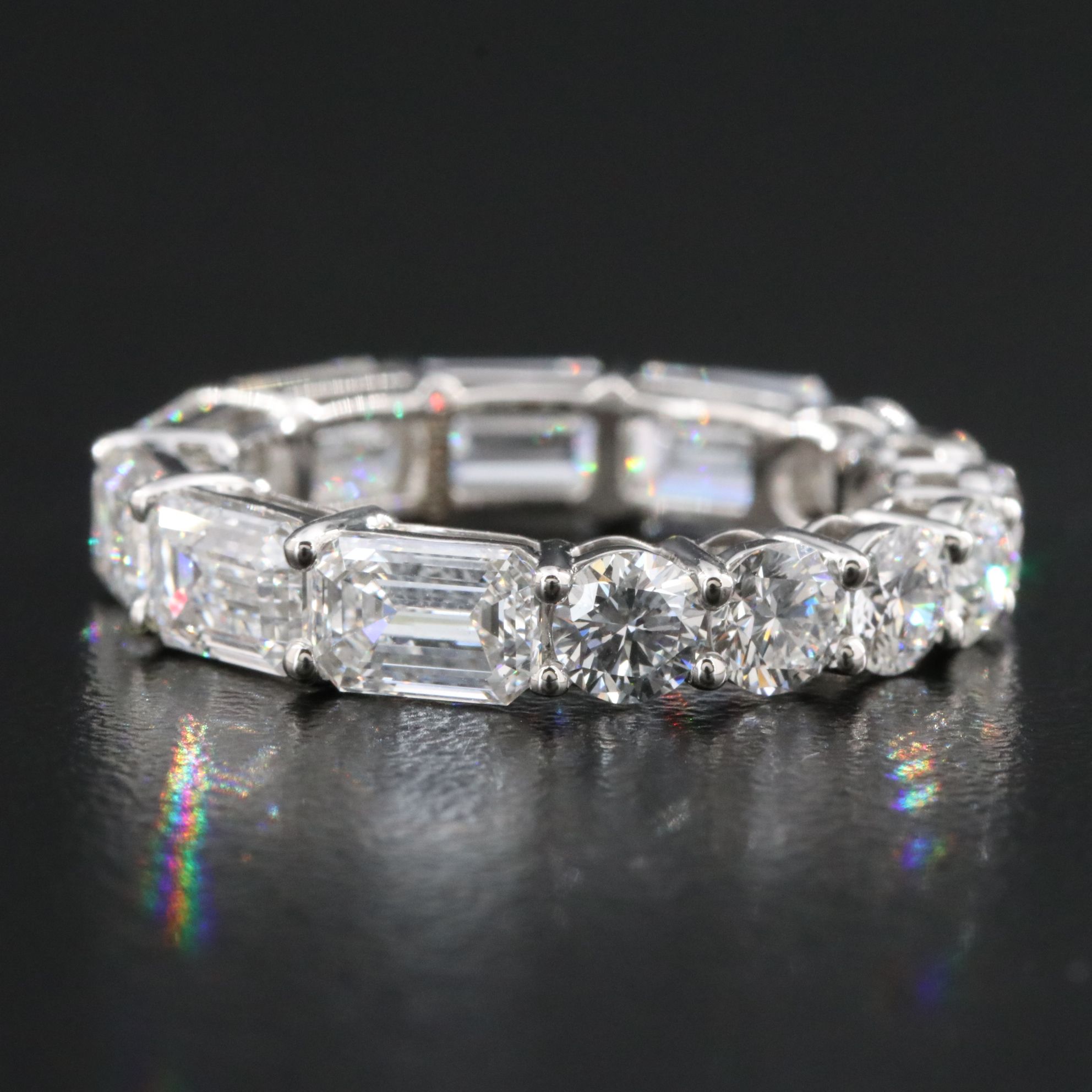 Platinum 6.69 CTW Lab Grown Diamond Reversible Eternity Band
