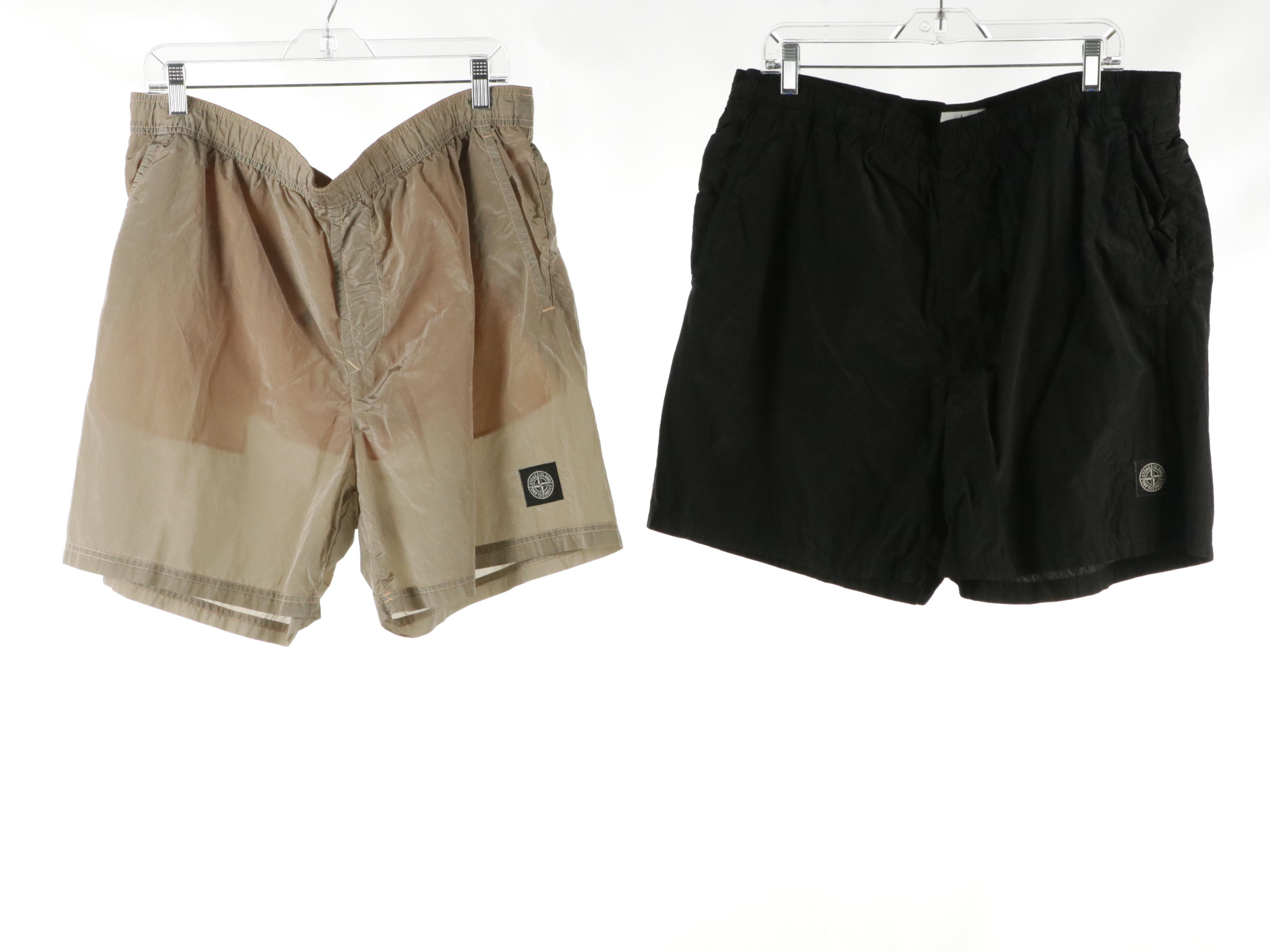 Men's Stone Island ECONYL® Metal Mid-Length Swim Trunks with Pockets