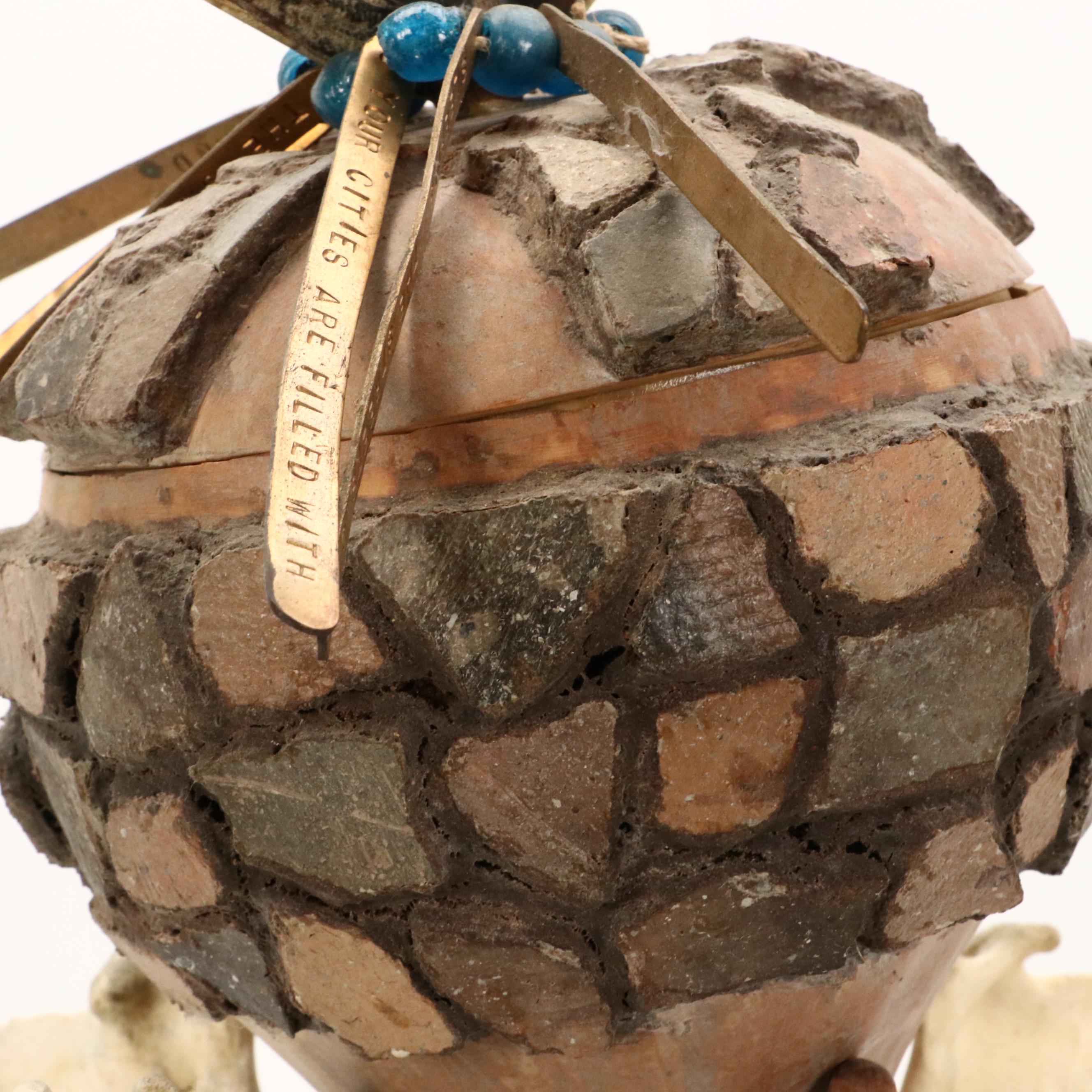 Robert Beaven Folk Art Sculpture of Found Wood, Gourd, Antler, and More