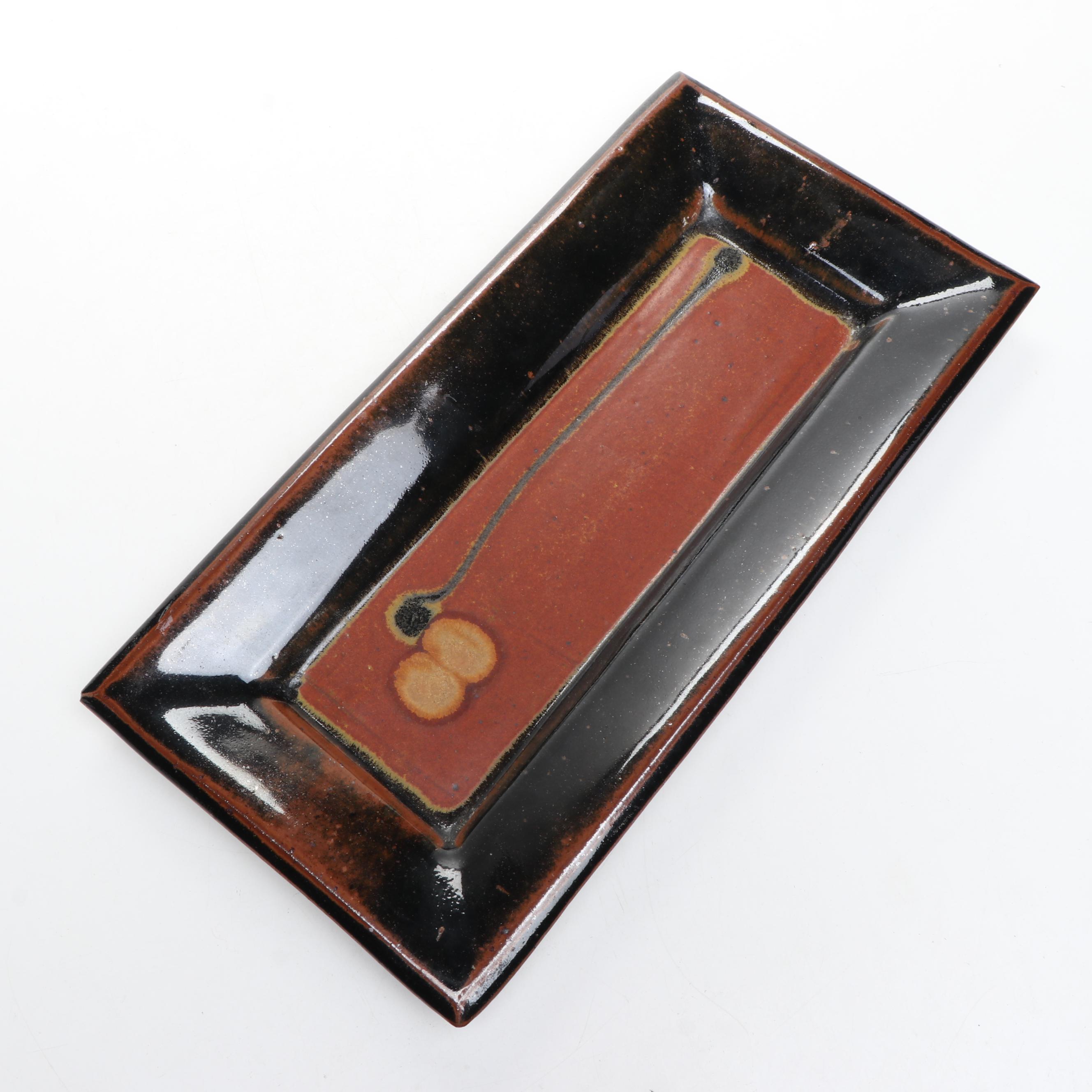 Studio Art Pottery Salt Glazed Stoneware Tray