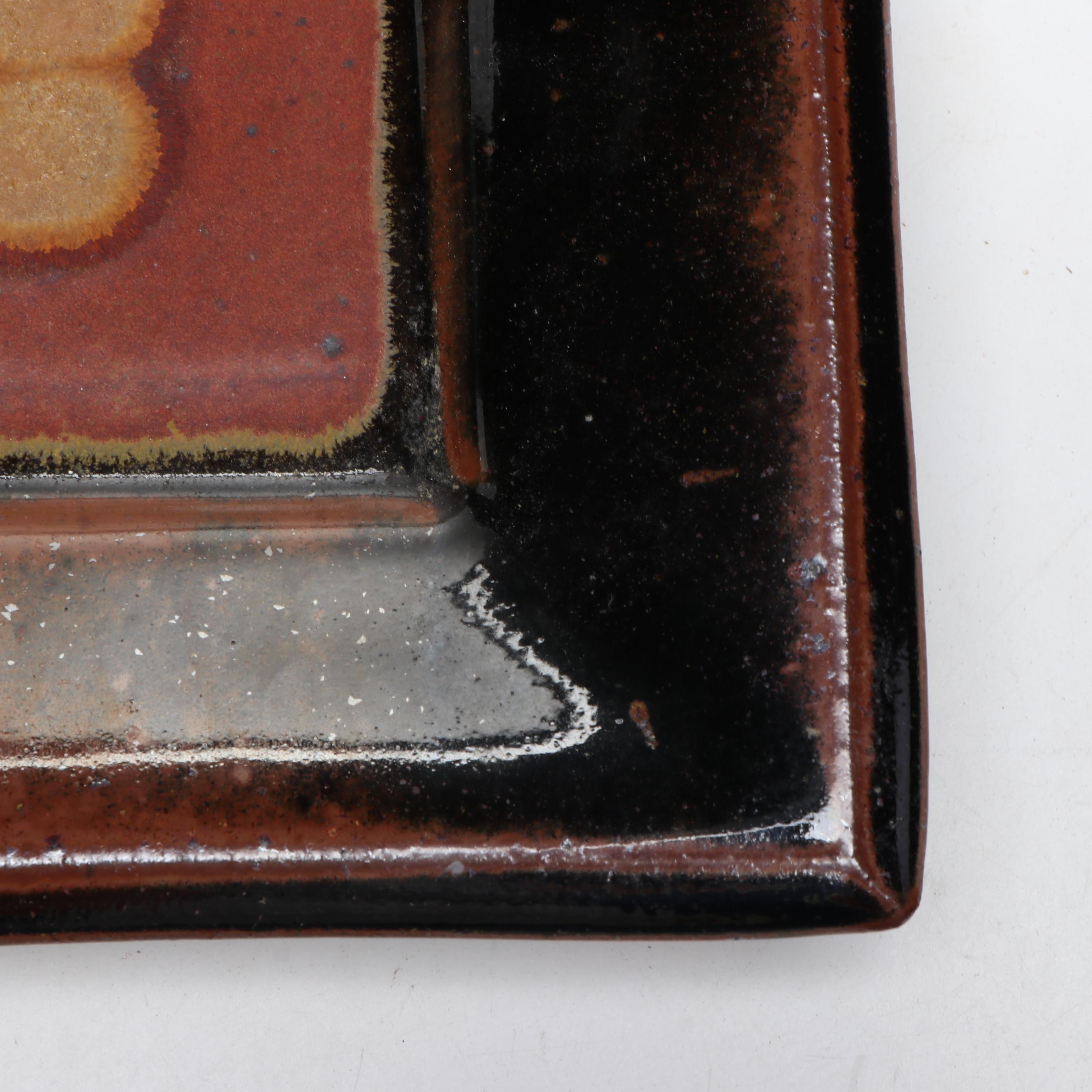 Studio Art Pottery Salt Glazed Stoneware Tray