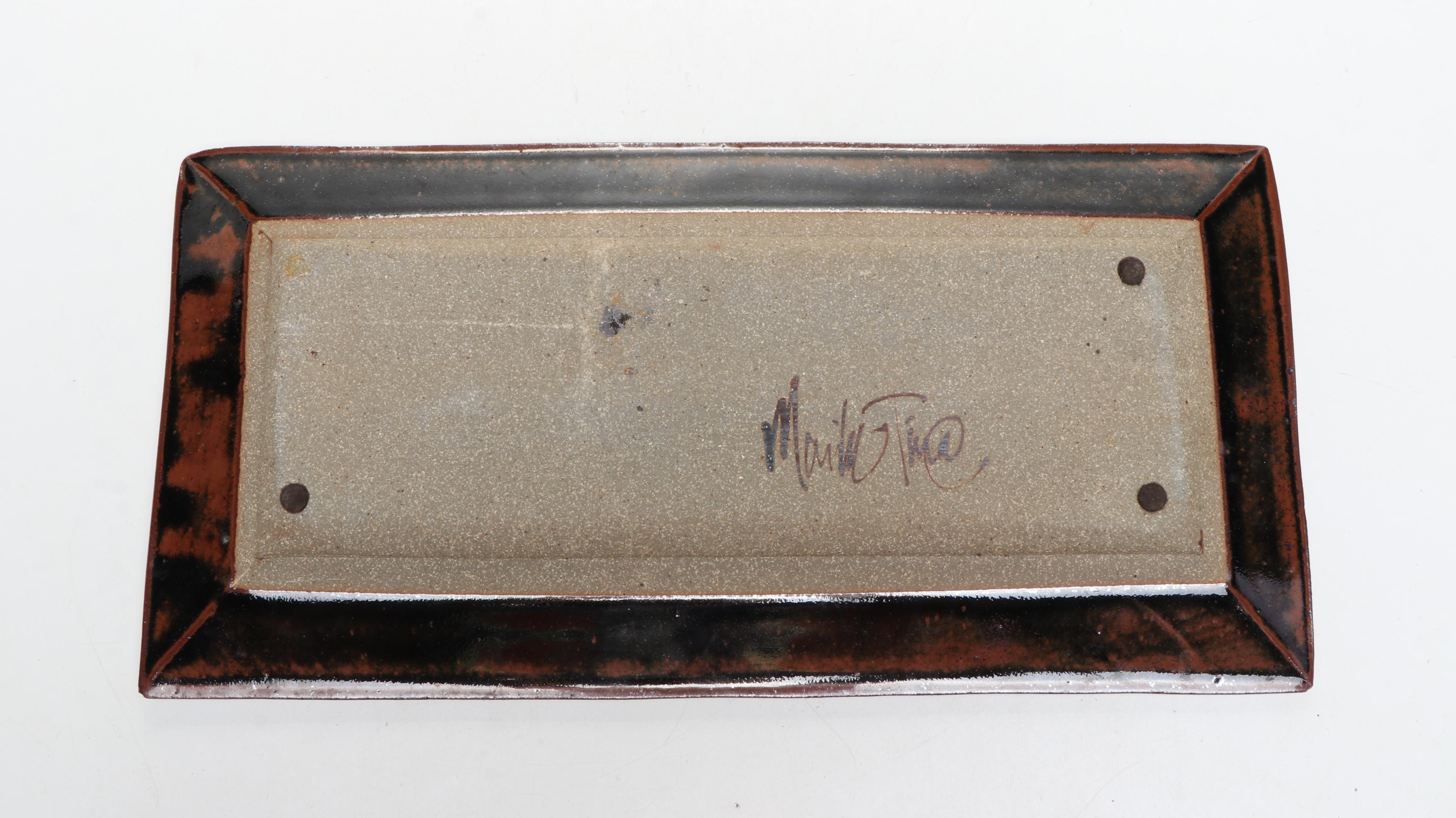 Studio Art Pottery Salt Glazed Stoneware Tray