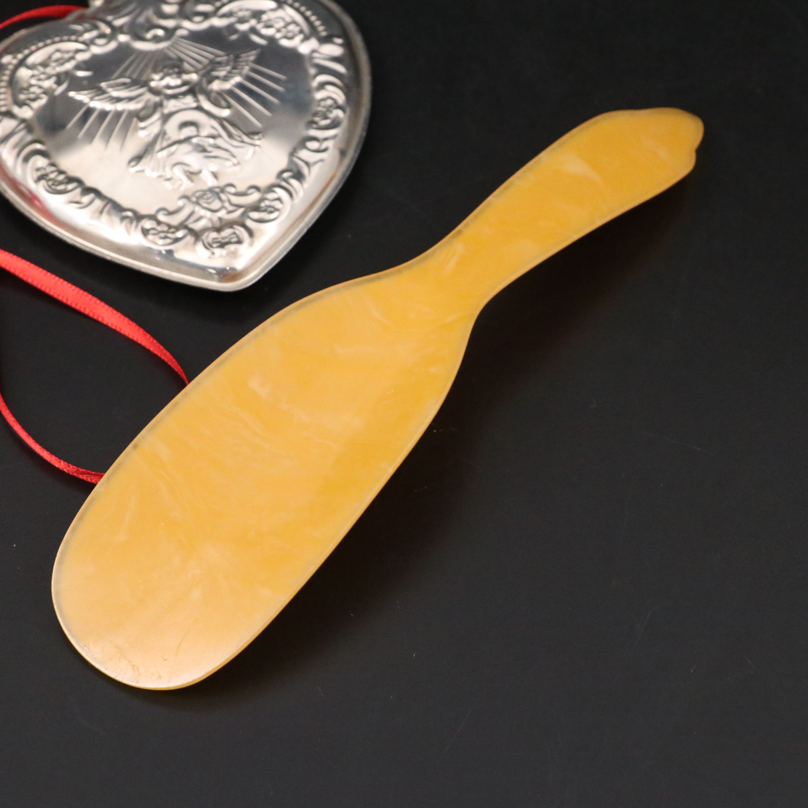 Wallace Sterling Silver Ornament with Vintage Celluloid Shoehorn