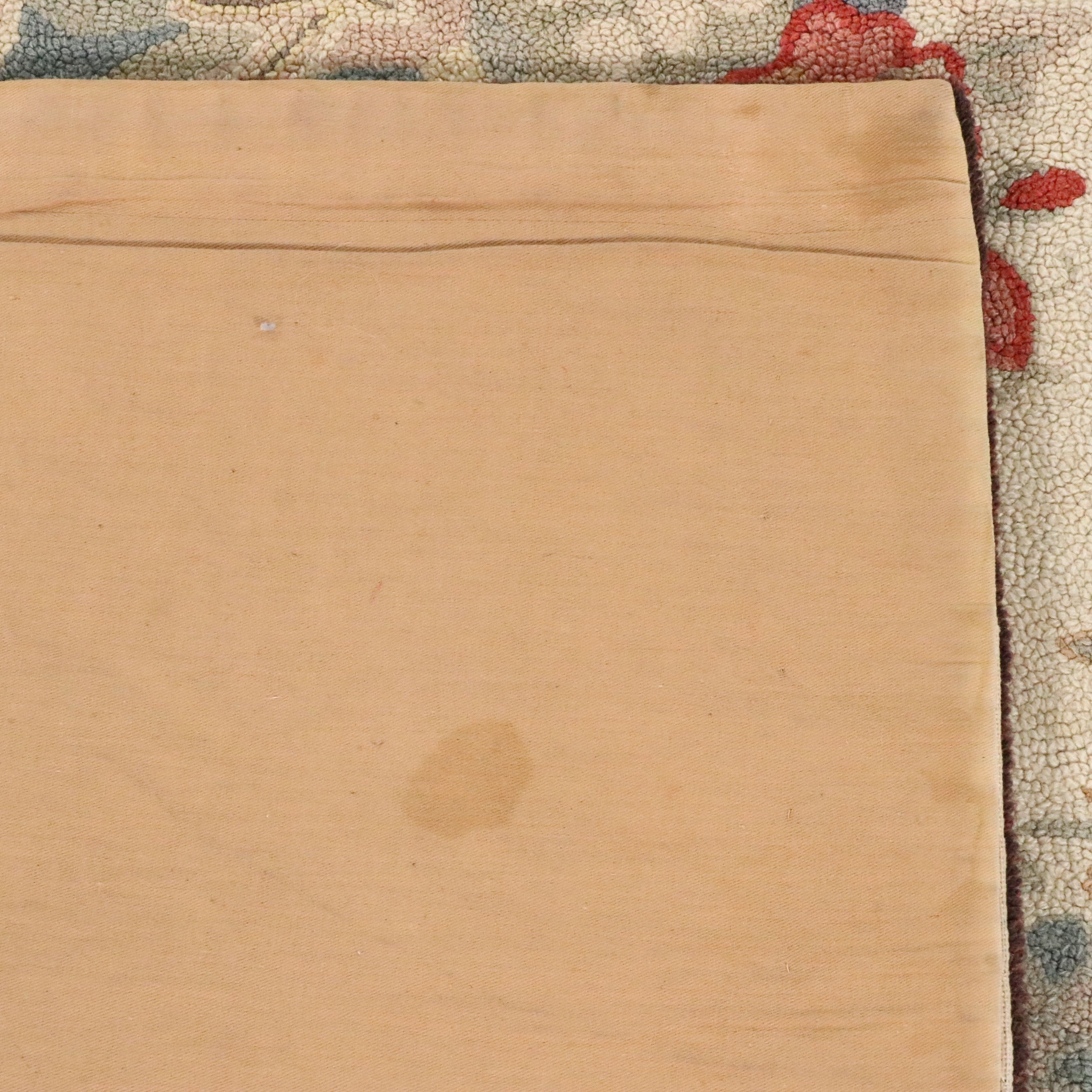 3' x 4'11 Handmade Hooked Floral Accent Rug