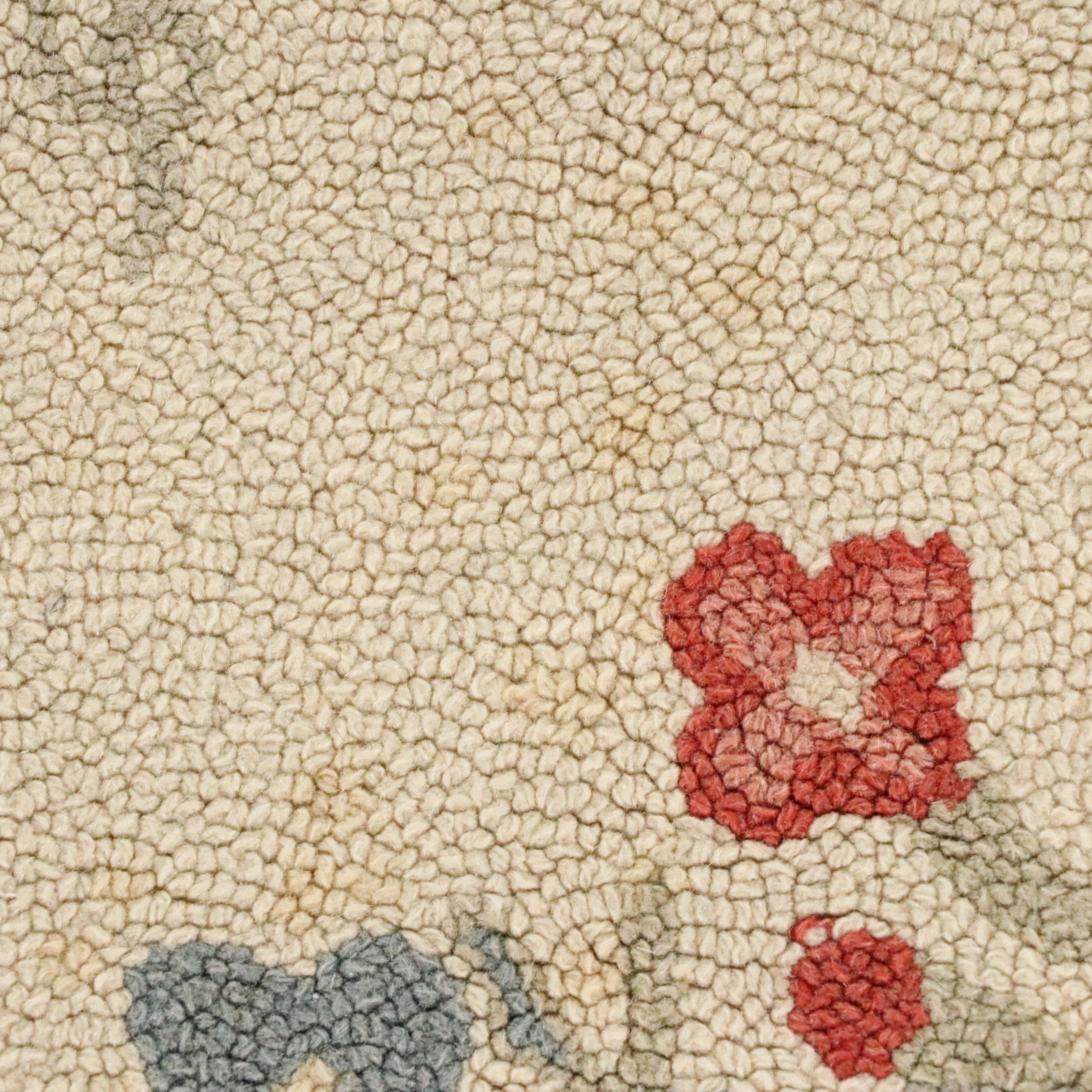 3' x 4'11 Handmade Hooked Floral Accent Rug