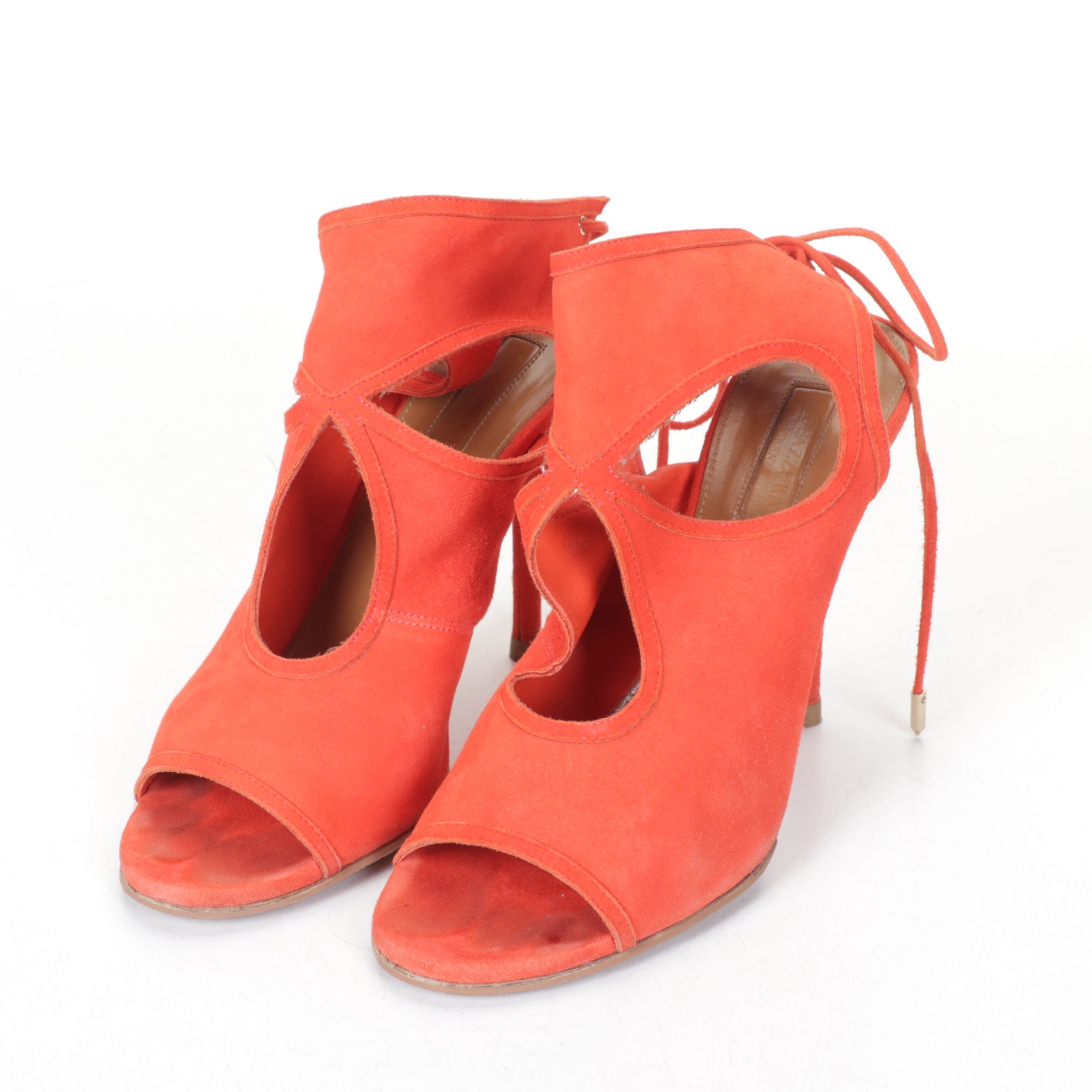 Aquazzura "Sexy Thing" Clementine Suede Cutout Accent Pumps
