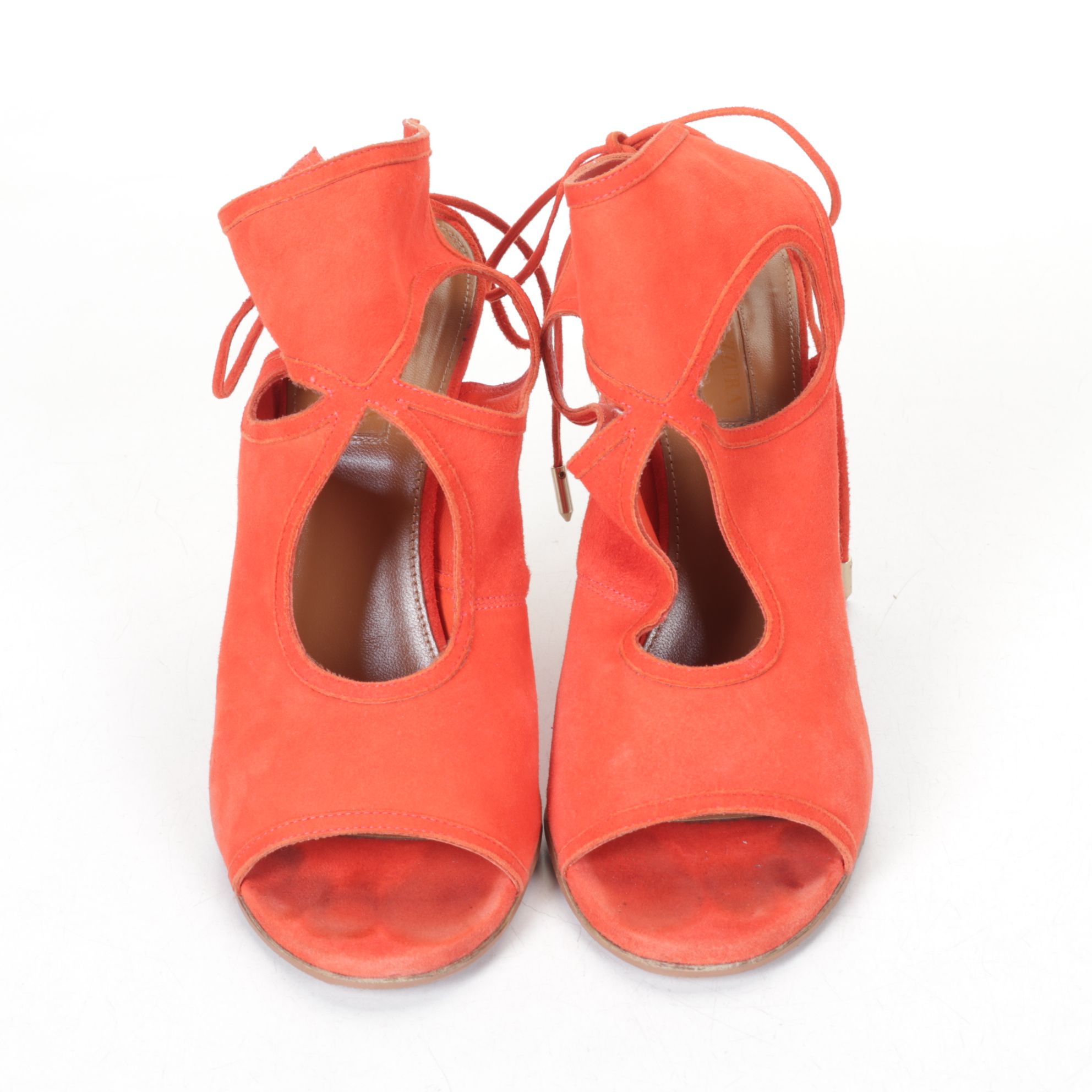 Aquazzura "Sexy Thing" Clementine Suede Cutout Accent Pumps