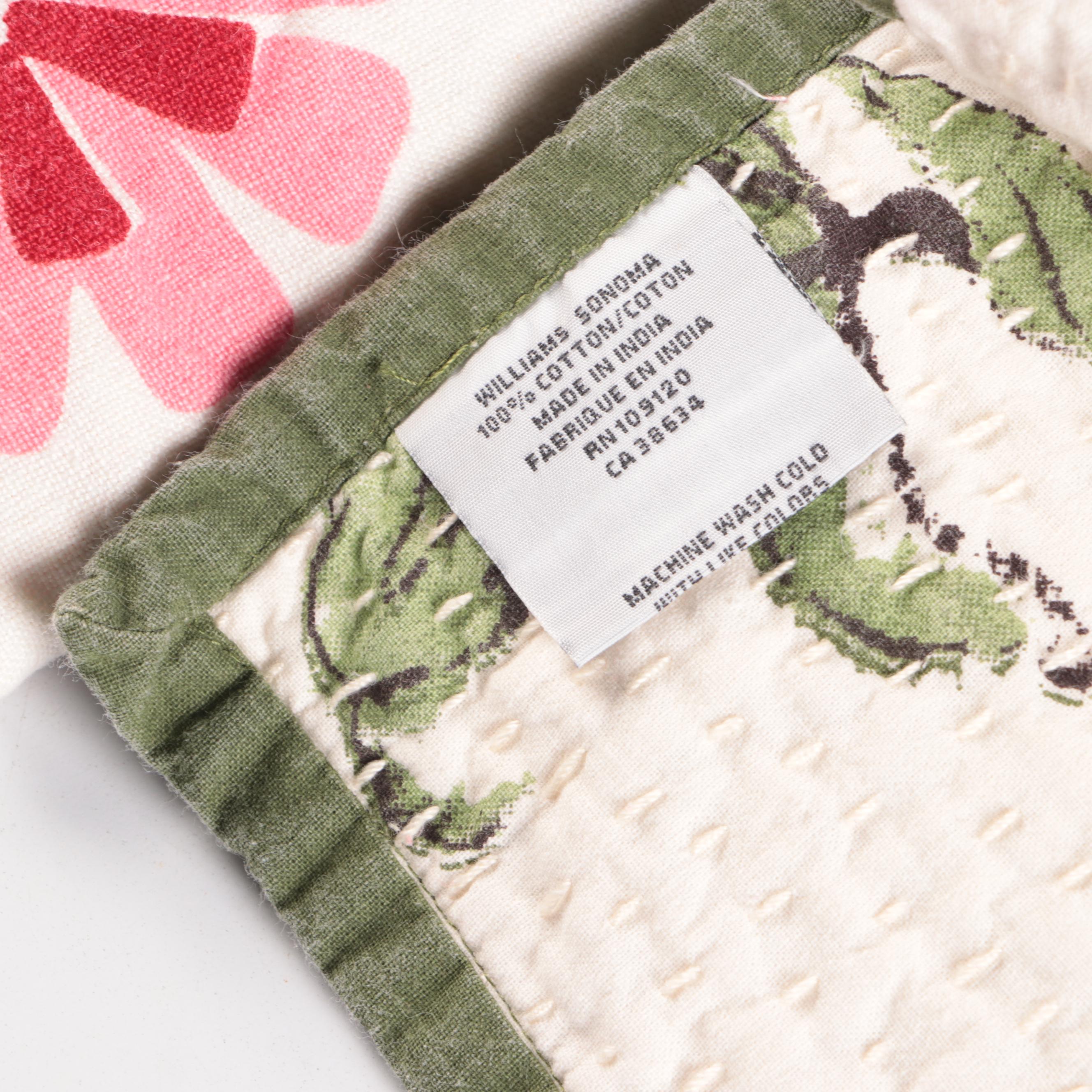 Williams Sonoma Pomegranate Cotton Placemats with Other Fabric Table Linens