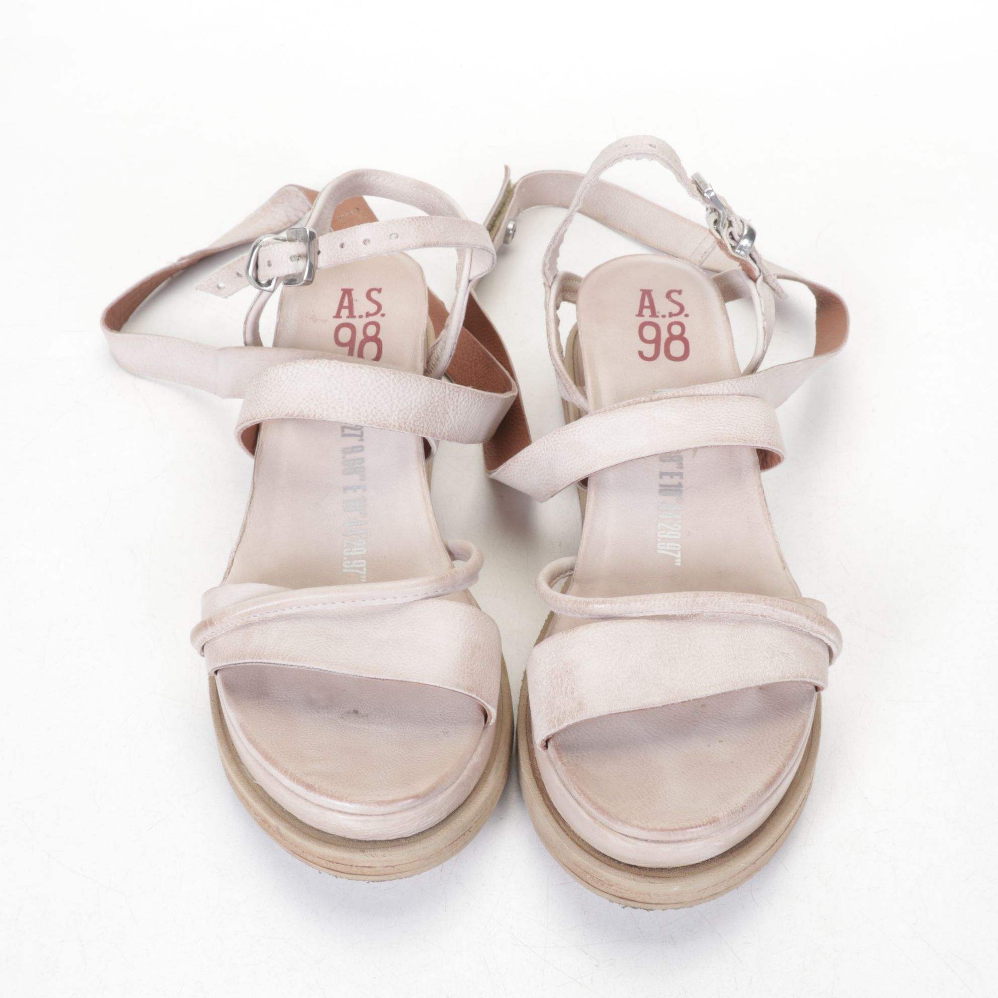 A.S. 98 Platform Leather Sandals in Dust
