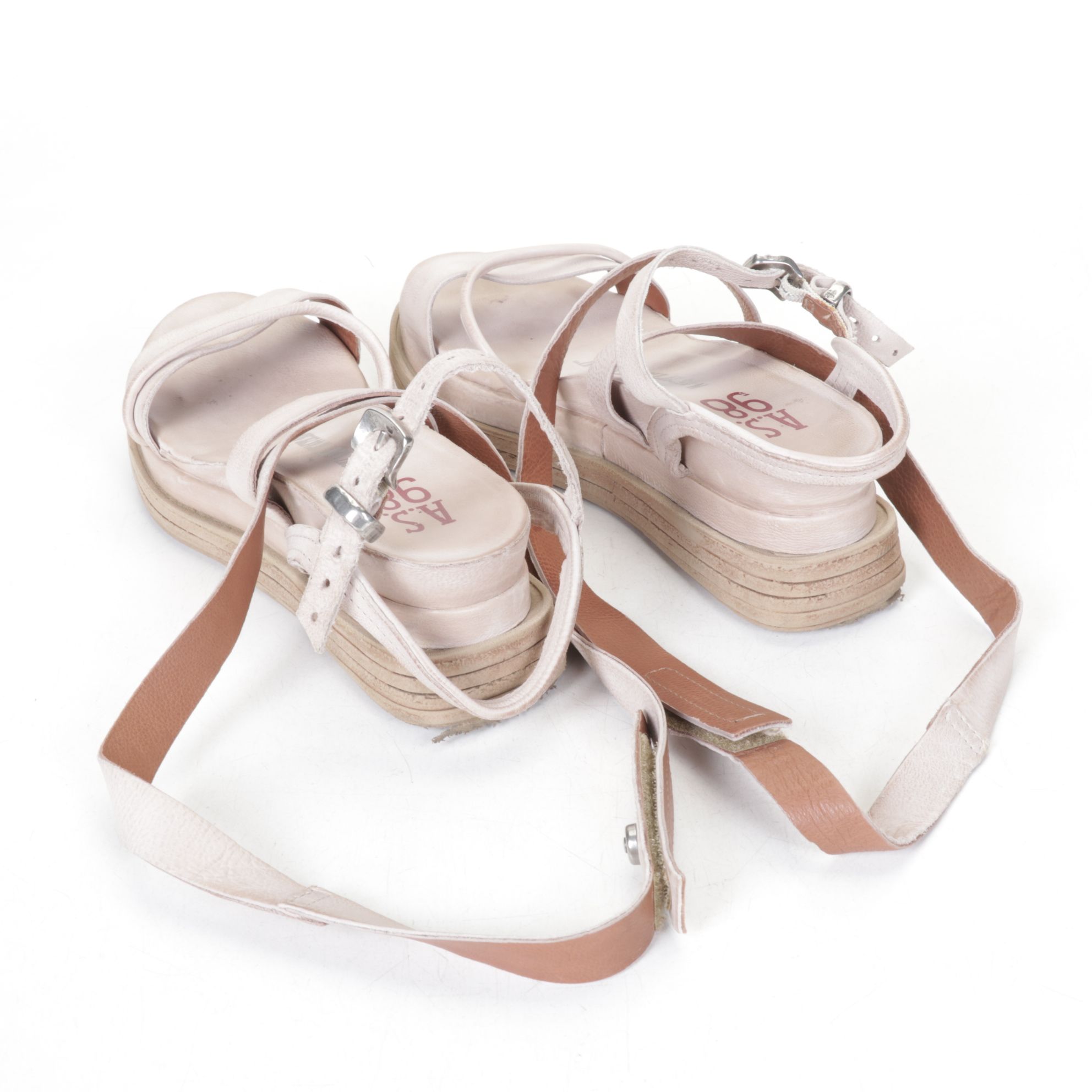 A.S. 98 Platform Leather Sandals in Dust
