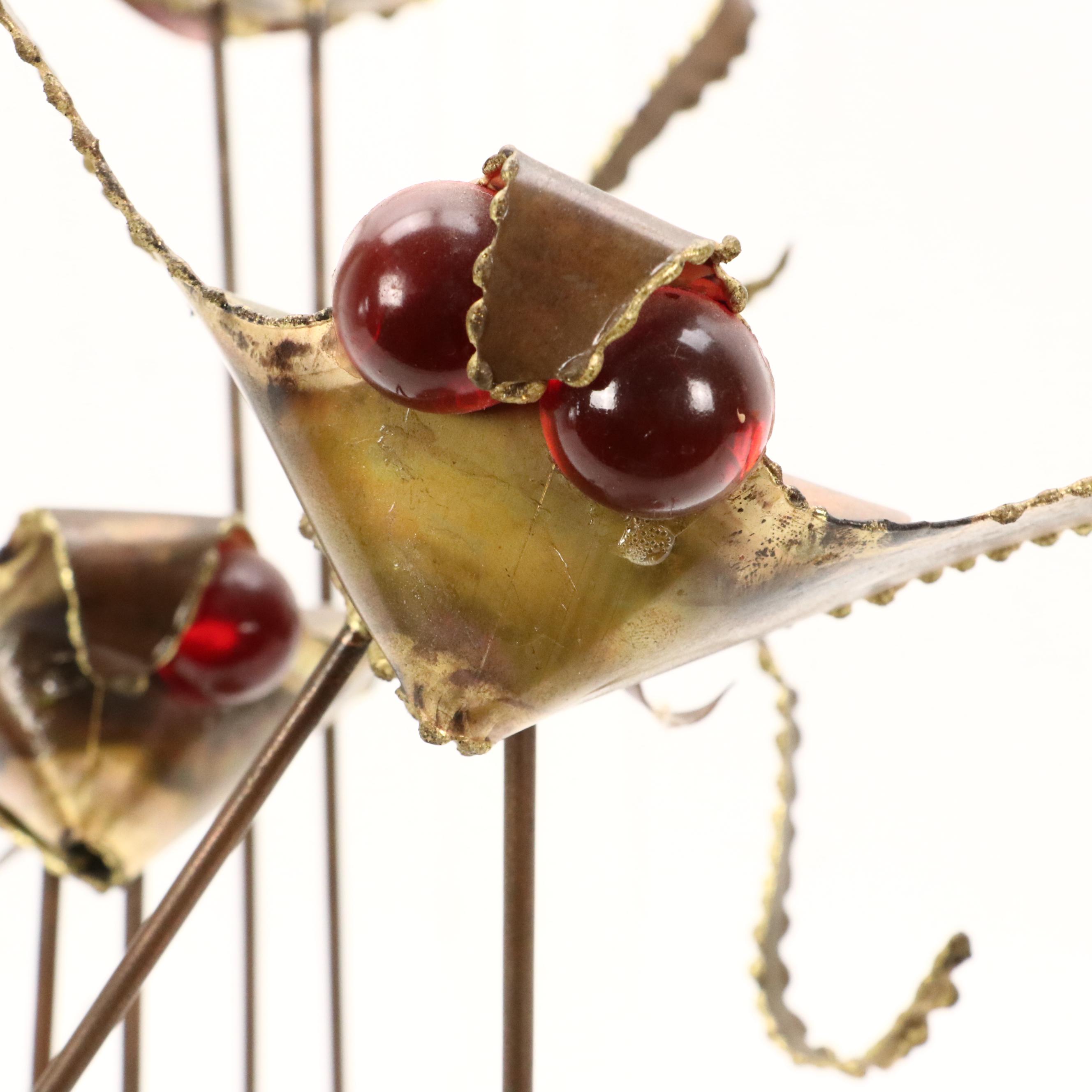 Mid Century Modern Brass Sculpture of Stylized Seabirds