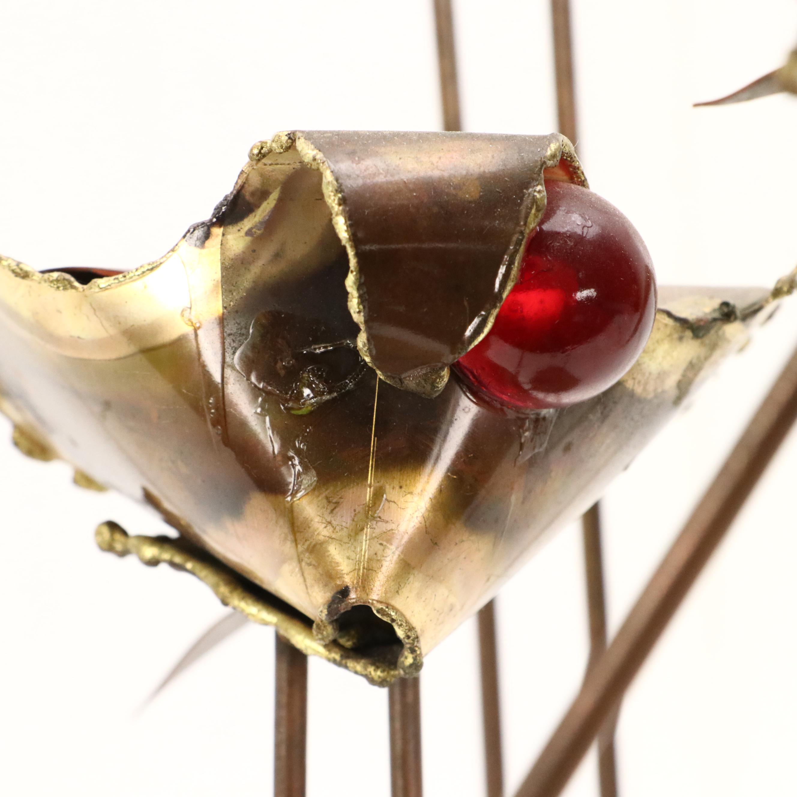 Mid Century Modern Brass Sculpture of Stylized Seabirds