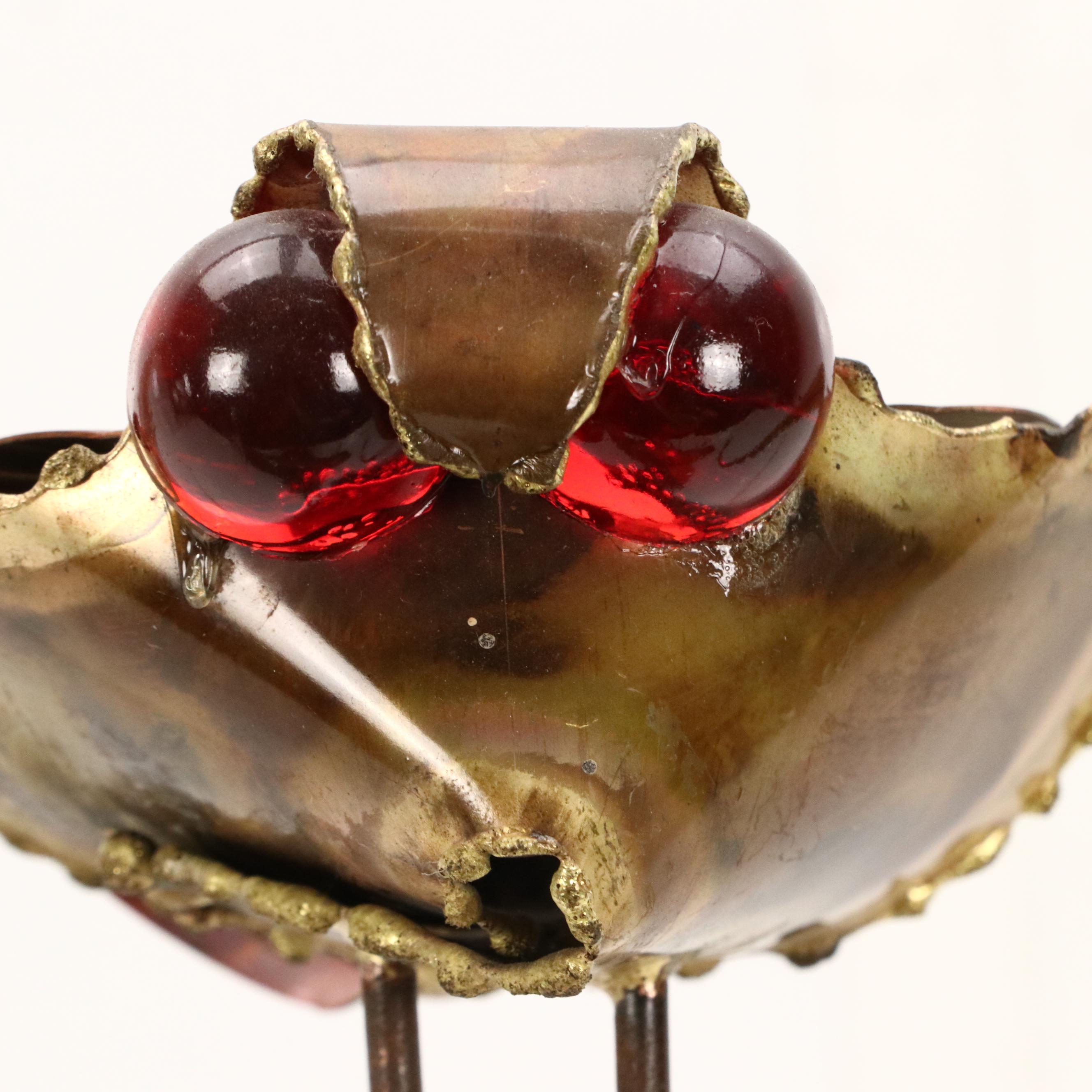 Mid Century Modern Brass Sculpture of Stylized Seabirds