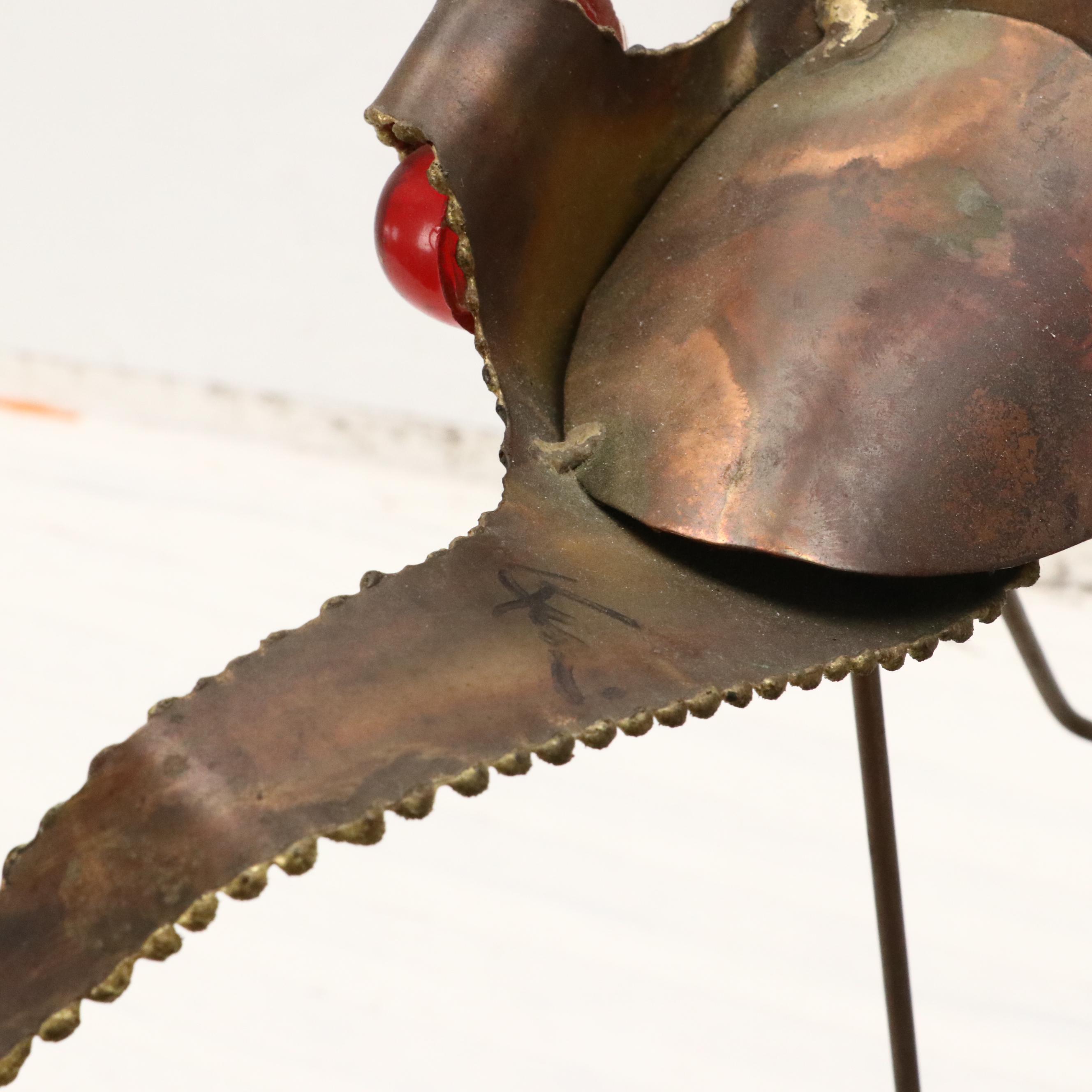 Mid Century Modern Brass Sculpture of Stylized Seabirds