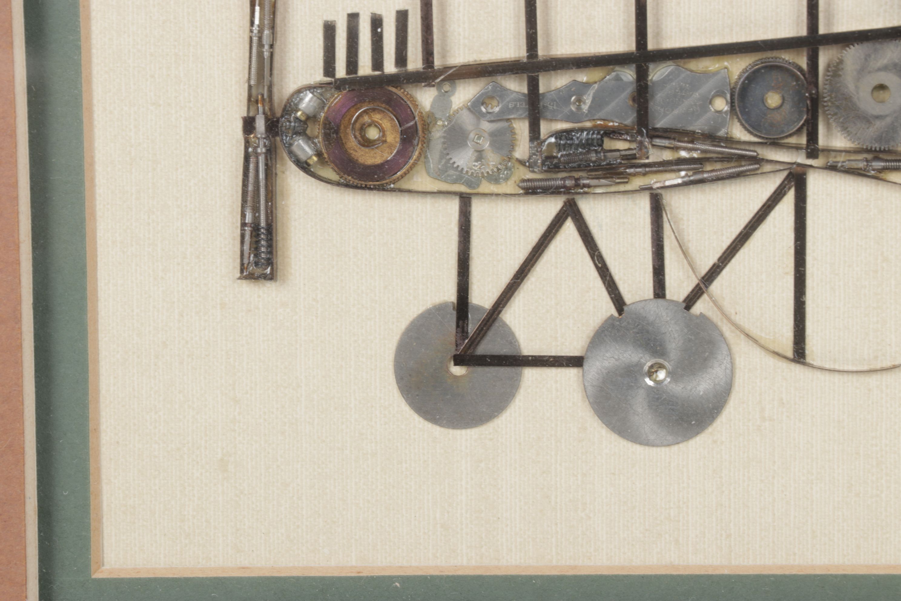 Girard Horological Collage of a Biplane Sculpture, Late 20th Century