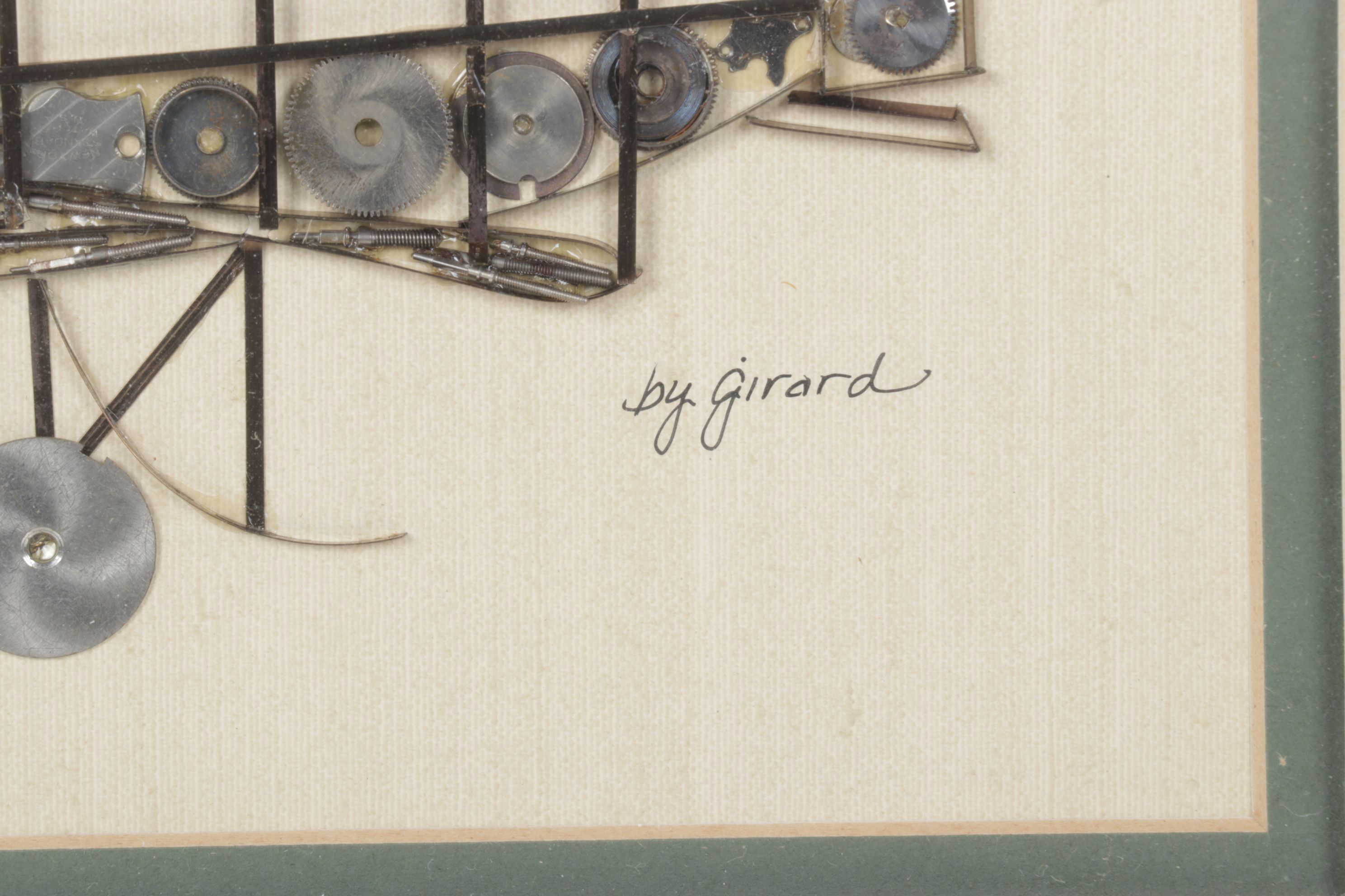 Girard Horological Collage of a Biplane Sculpture, Late 20th Century
