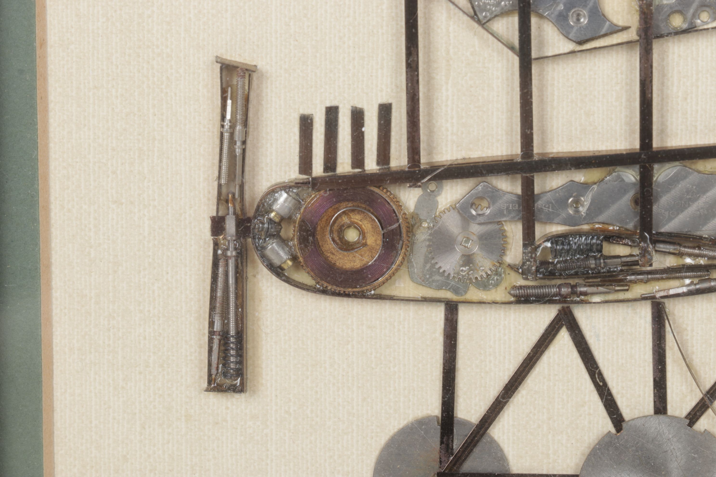 Girard Horological Collage of a Biplane Sculpture, Late 20th Century