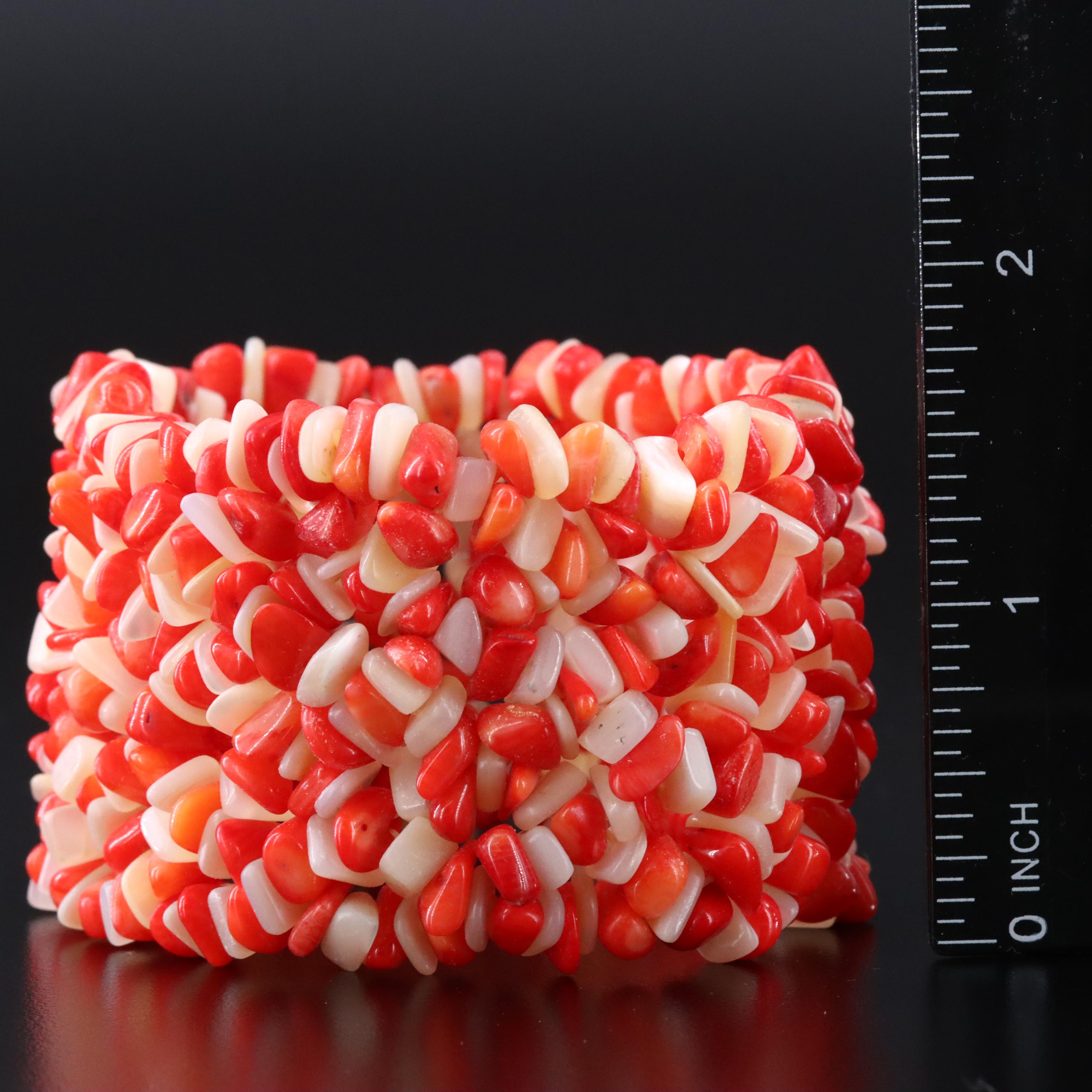 Expansion Coral and Mother-of-Pearl Bracelet