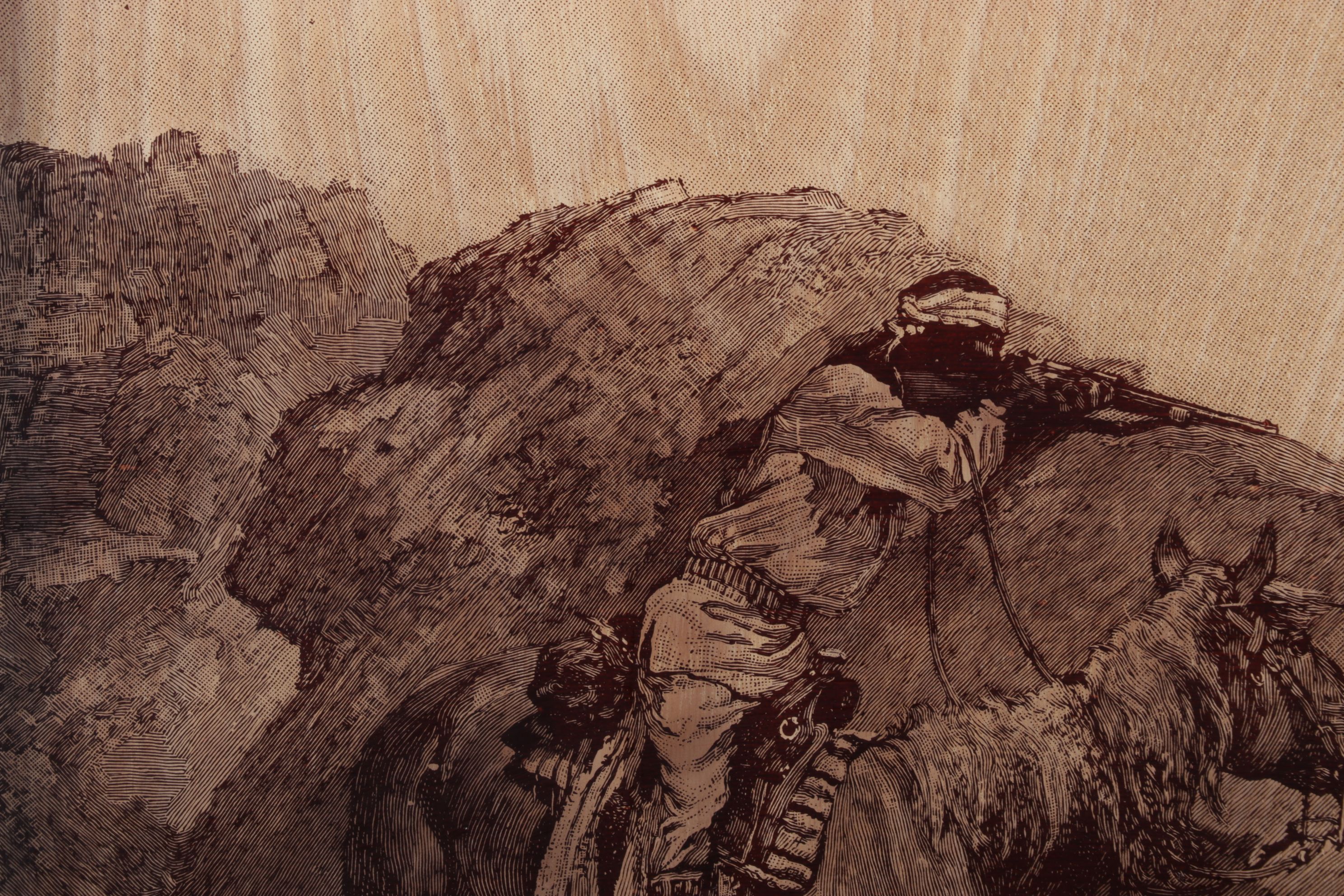 Lucid Lines Photography on Glass After Frederic Remington "Apache Ambush"