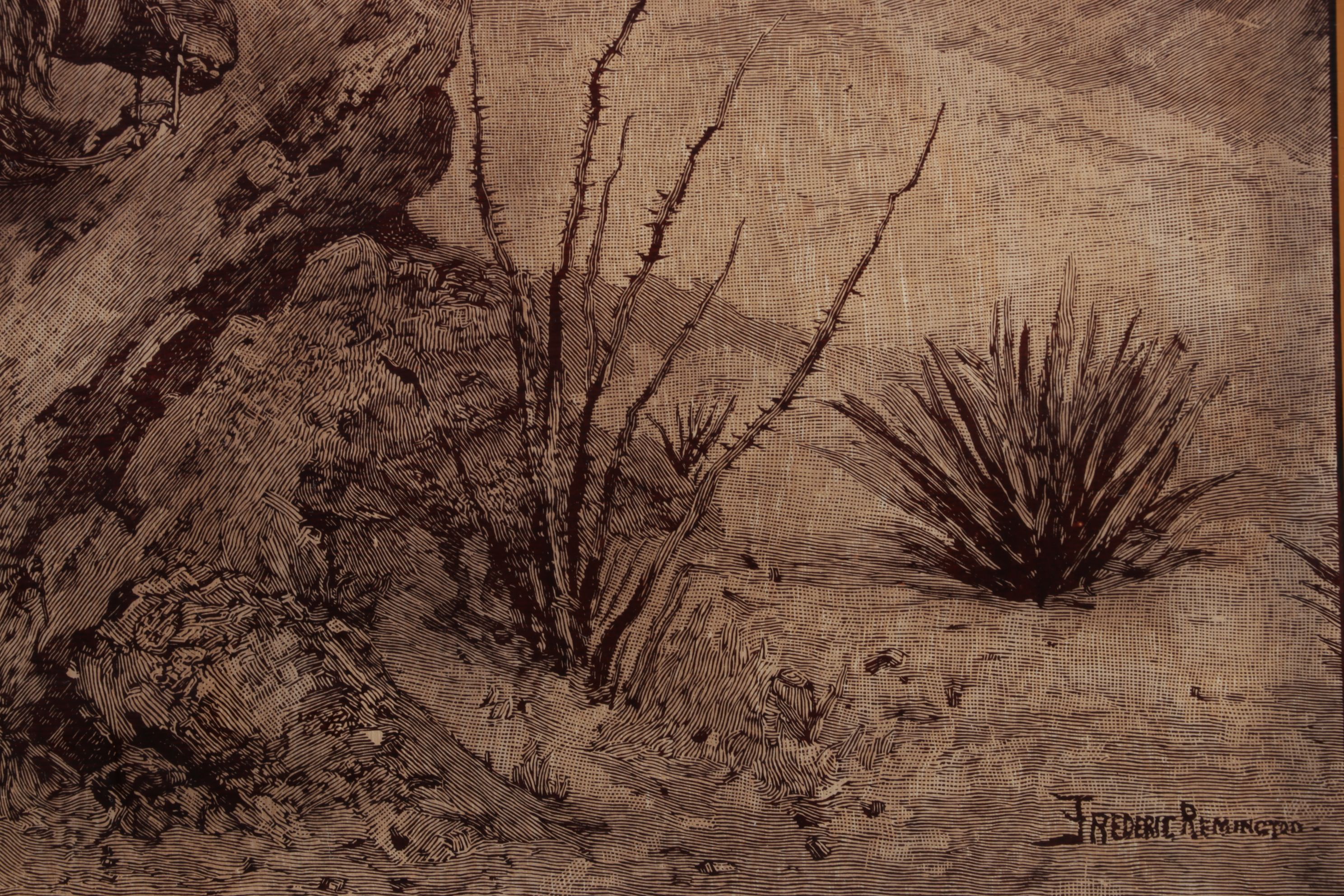 Lucid Lines Photography on Glass After Frederic Remington "Apache Ambush"