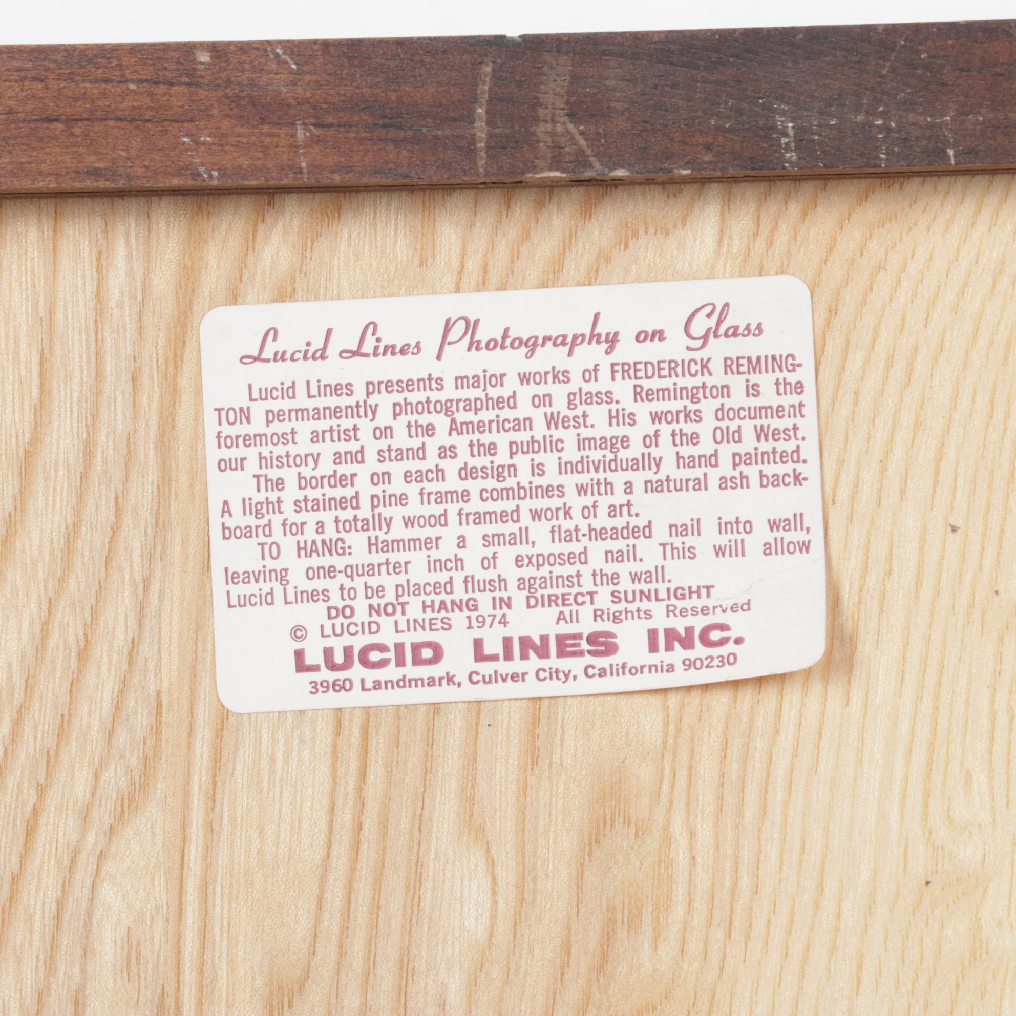 Lucid Lines Photography on Glass After Frederic Remington "Apache Ambush"