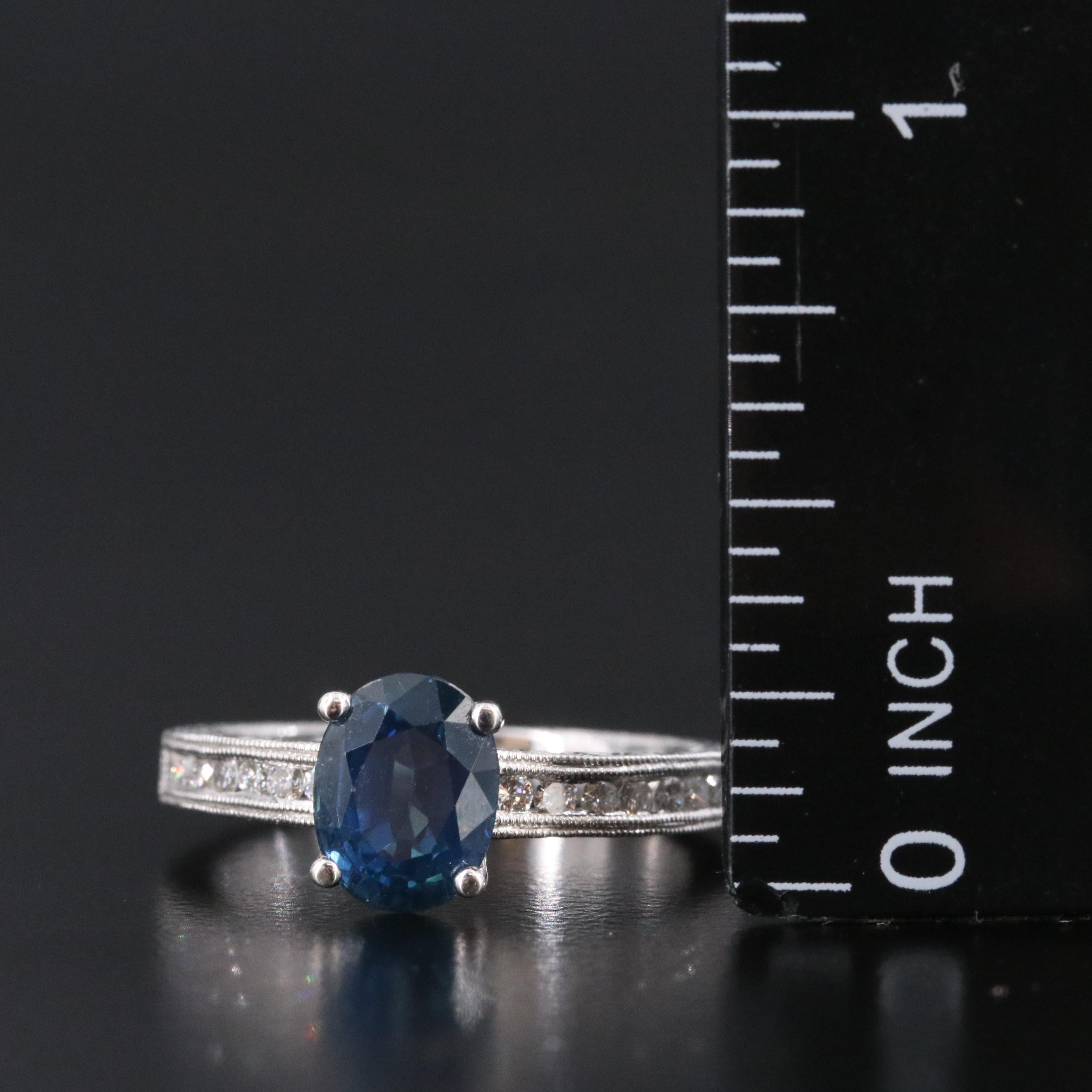 18K 2.10 CT Sapphire and Diamond Ring