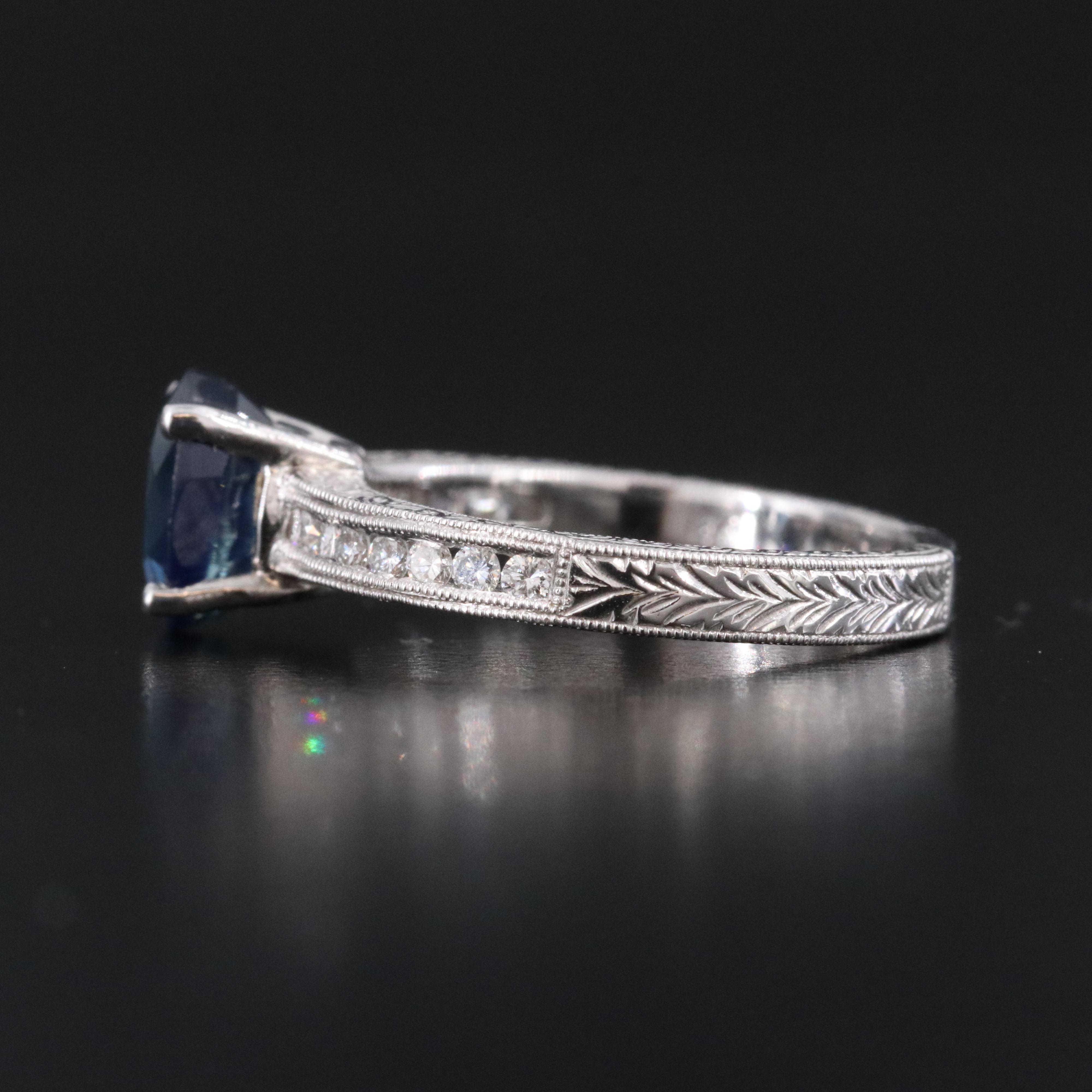 18K 2.10 CT Sapphire and Diamond Ring