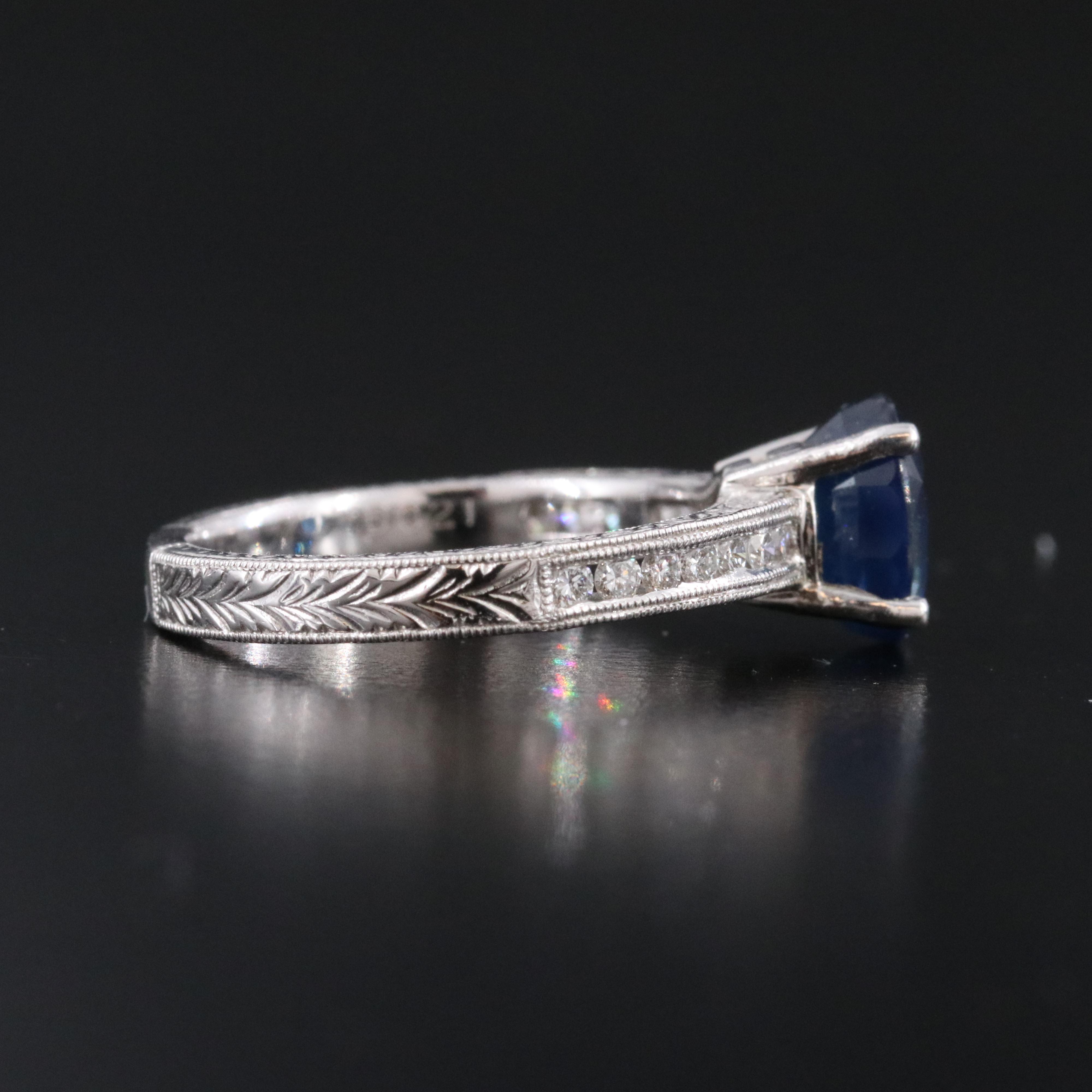 18K 2.10 CT Sapphire and Diamond Ring