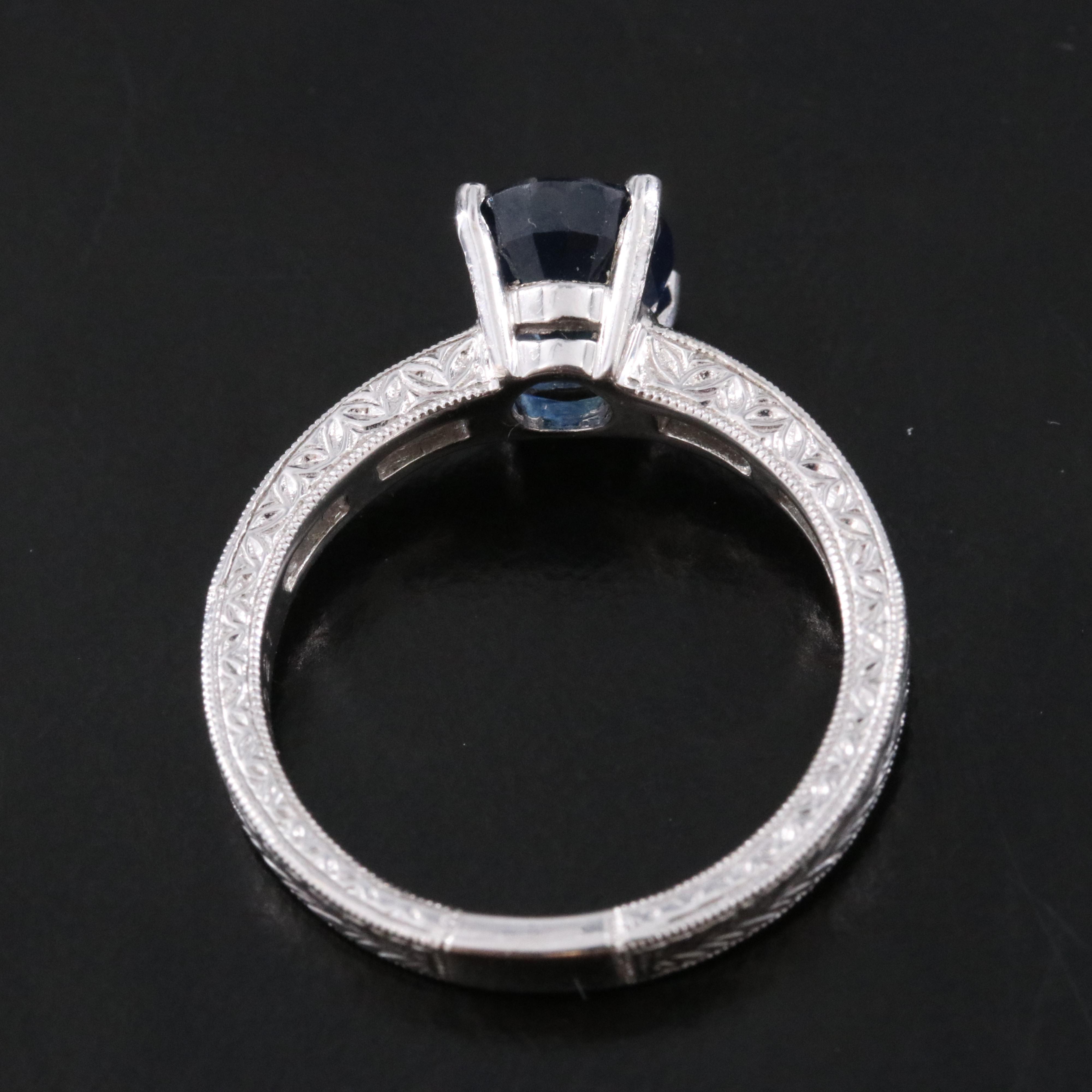 18K 2.10 CT Sapphire and Diamond Ring