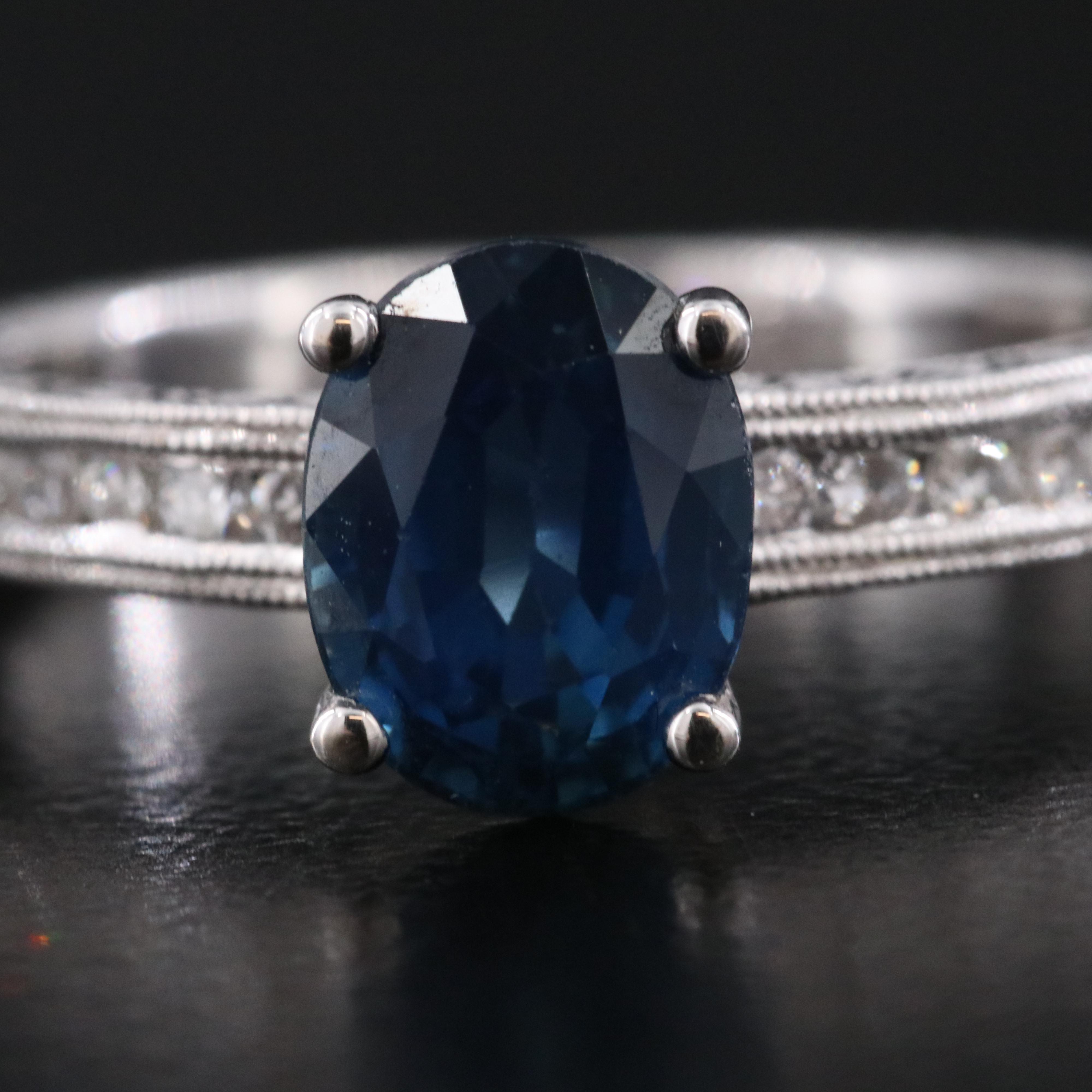 18K 2.10 CT Sapphire and Diamond Ring