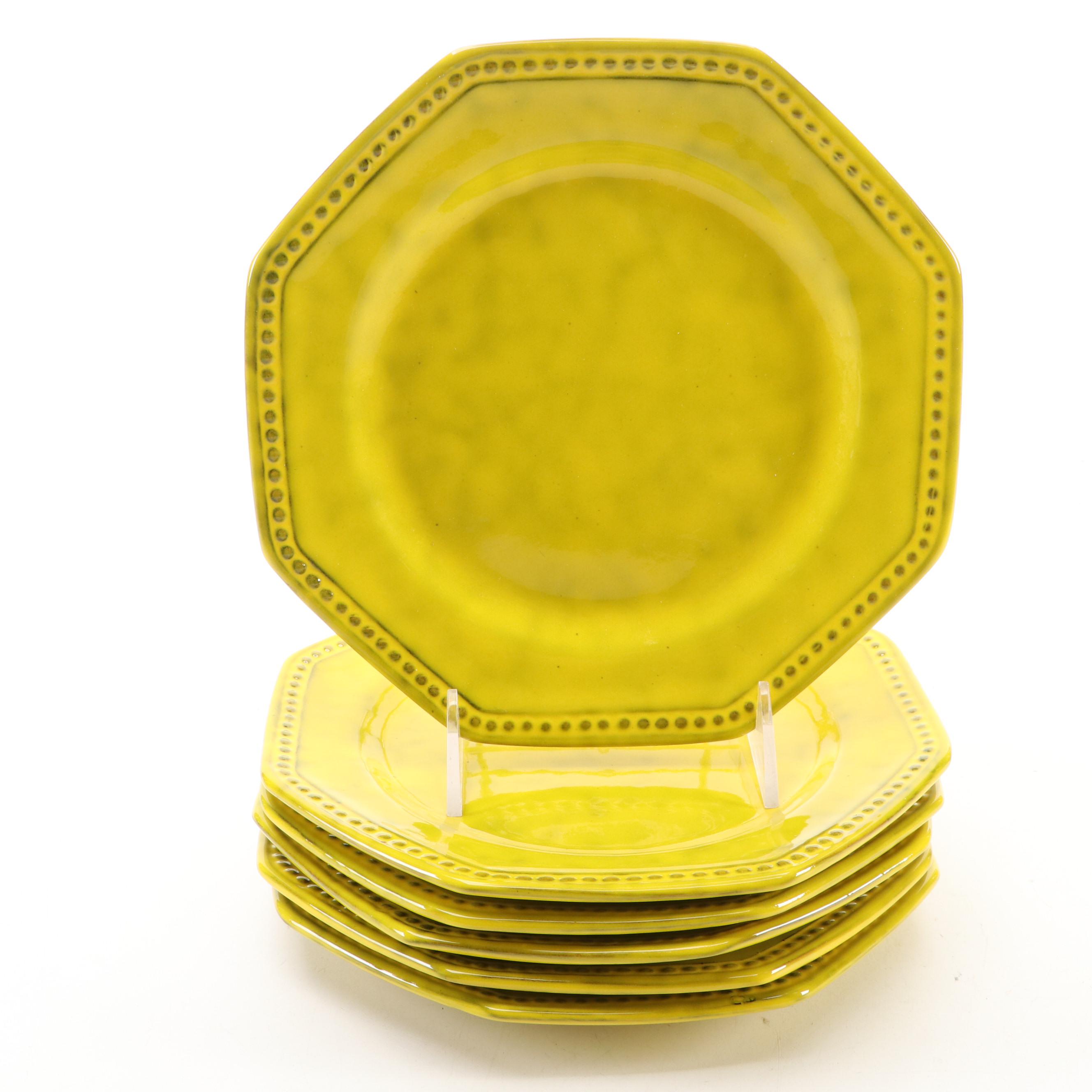 Peasant Valley Italian "Burnt Yellow" Ceramic Dinnerware, 20th Century