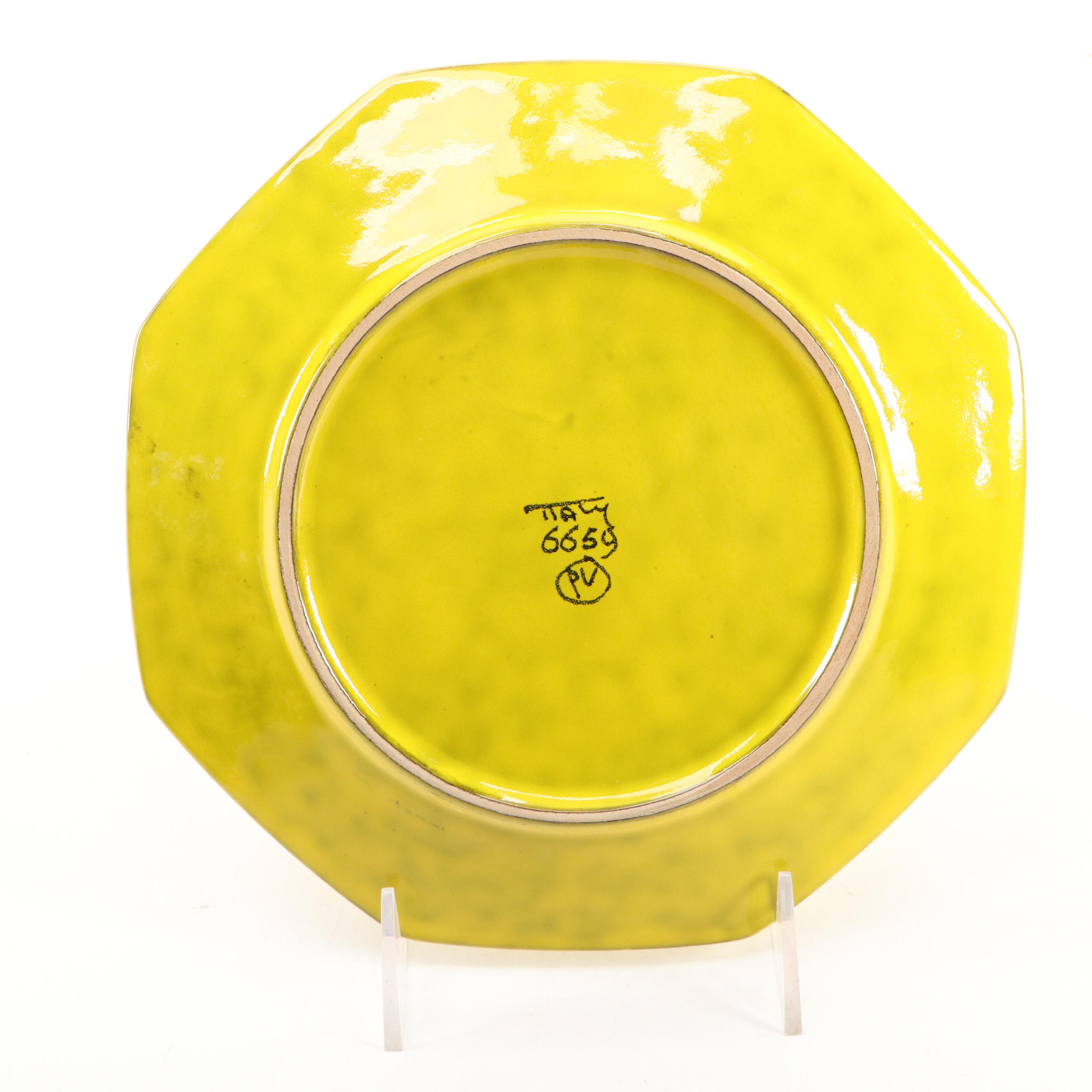 Peasant Valley Italian "Burnt Yellow" Ceramic Dinnerware, 20th Century