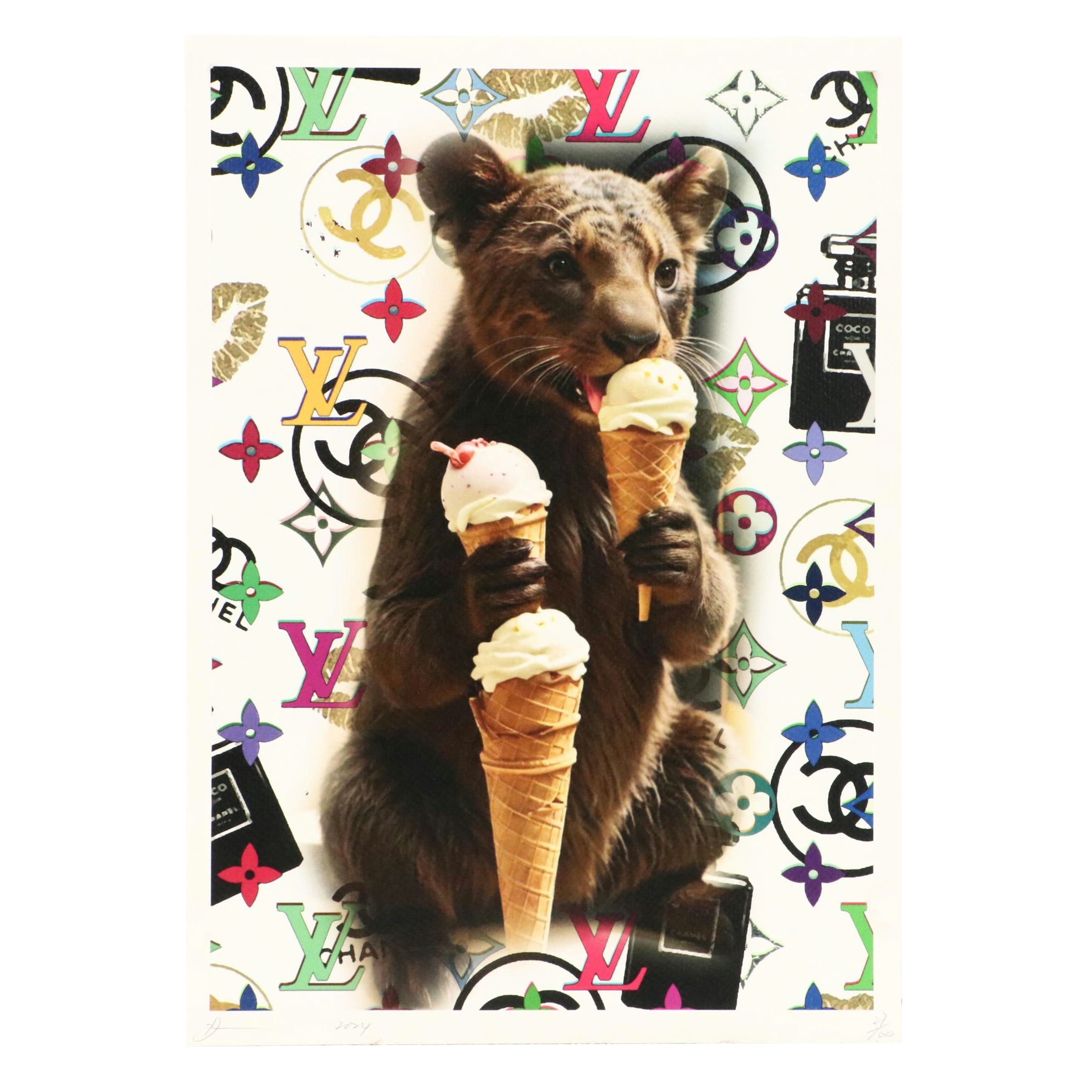 Death NYC Pop Art Graphic Print Featuring Cub x LV x Chanel, 2024