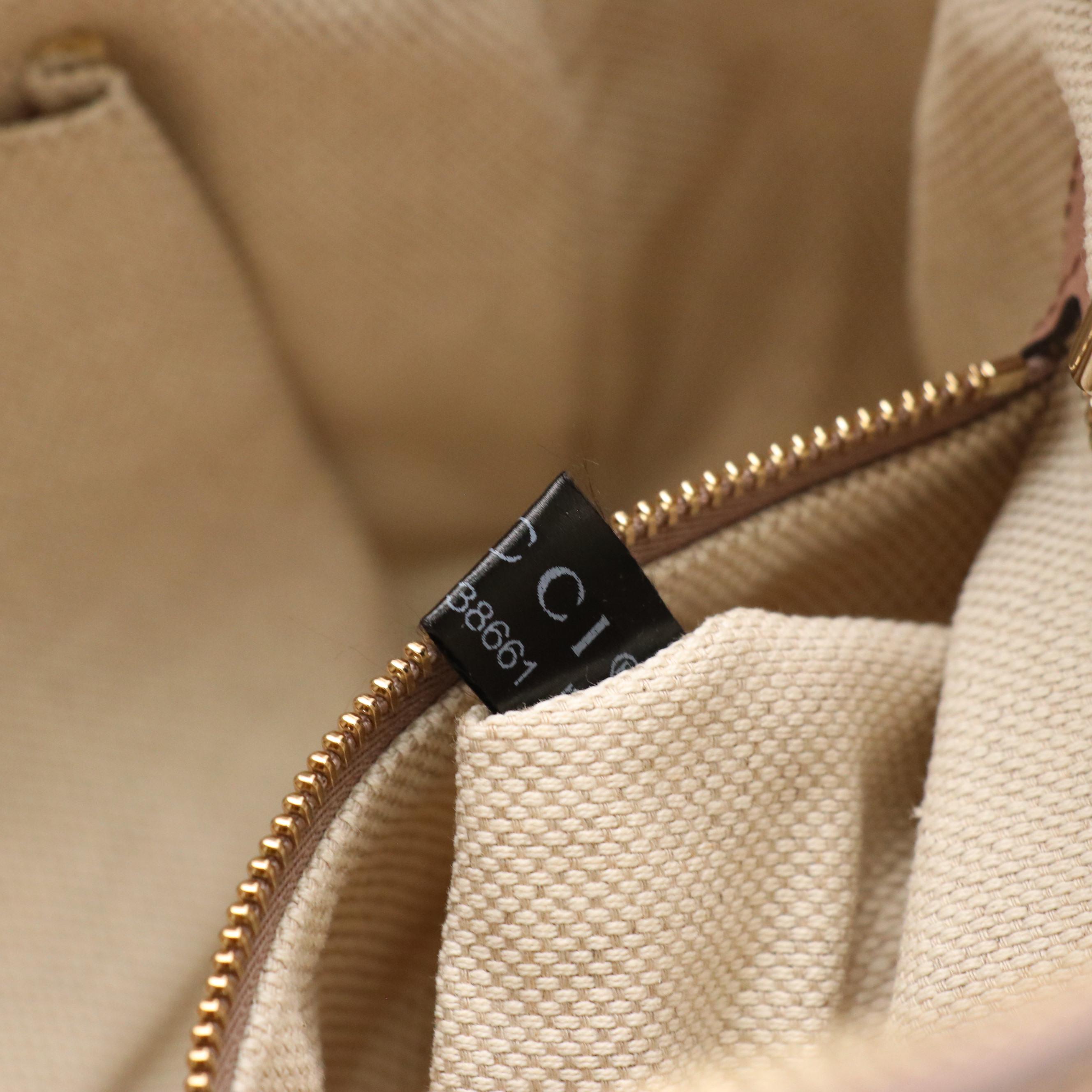 Gucci Soho Tassel-Zip Bowler Bag in Beige Patent Leather